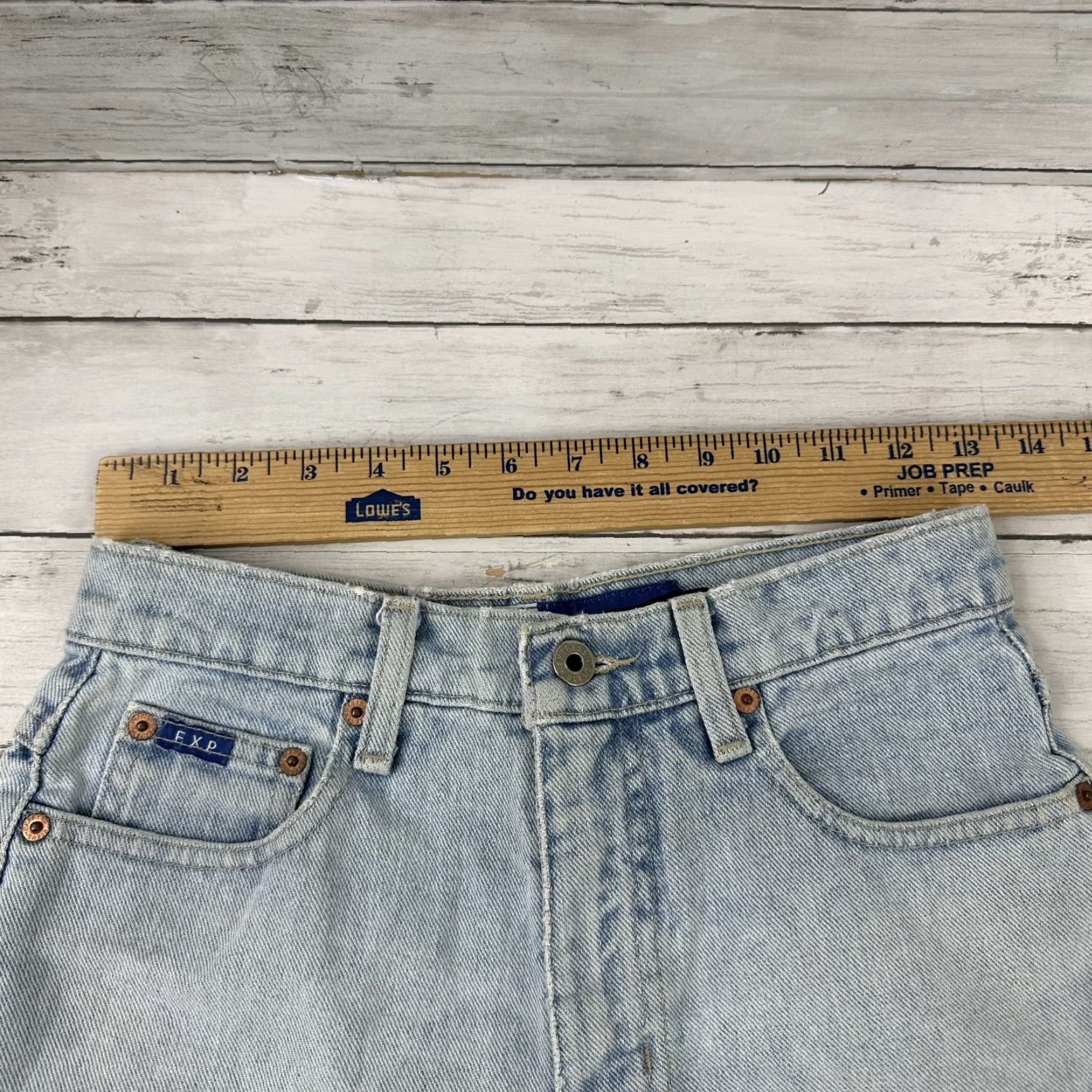 Express VINTAGE Express Blues Jeans Shorts Womens Size 1/2 Blue Denim Bermuda 90s Casual Womens Size 25" / US 0 / IT 36 - 4 Thumbnail