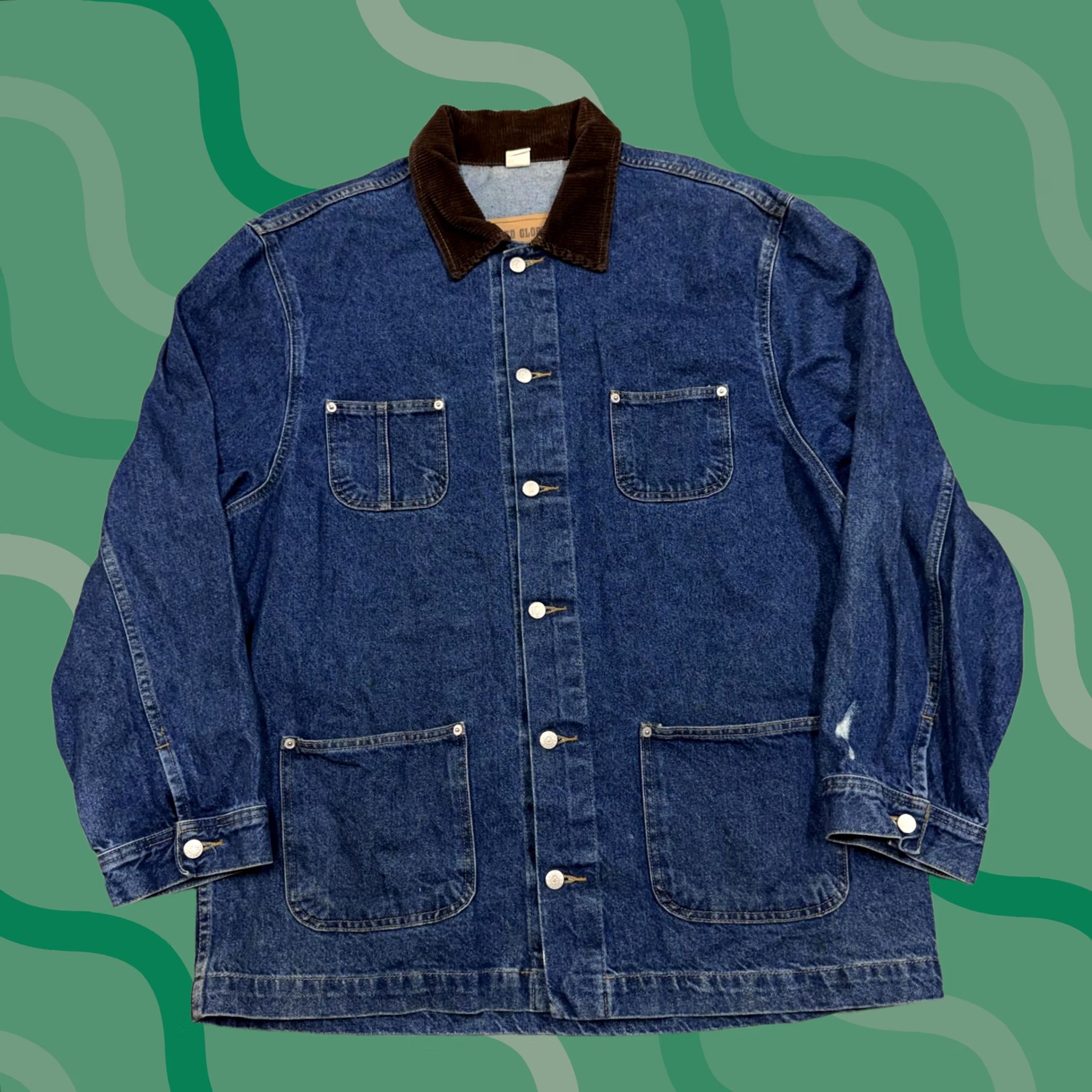 Faded Glory Faded Glory Coat Mens L Blue Denim Corduroy Collar Chore Workwear Jacket Size US L / EU 52-54 / 3 - 1 Thumbnail