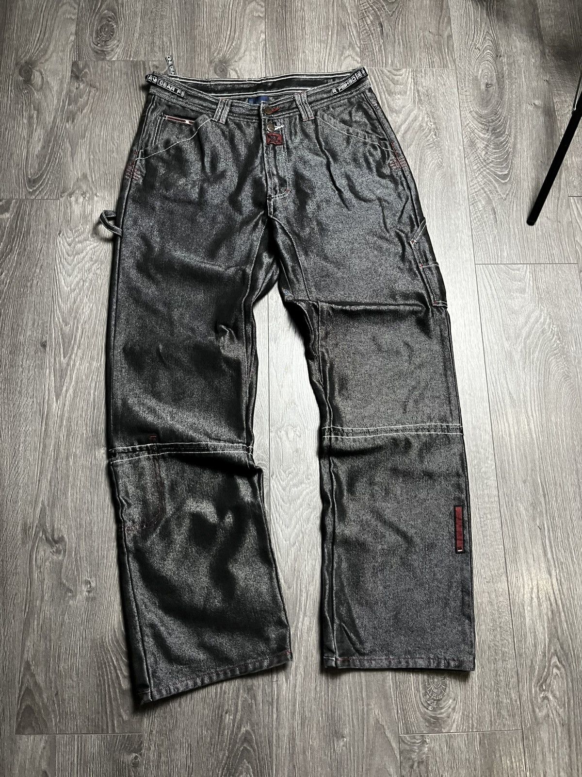 Vintage Vintage Fishbone Gear Y2K Baggy Wide Leg Jeans Cyber Rave Size US 34 / EU 50 - 2 Thumbnail