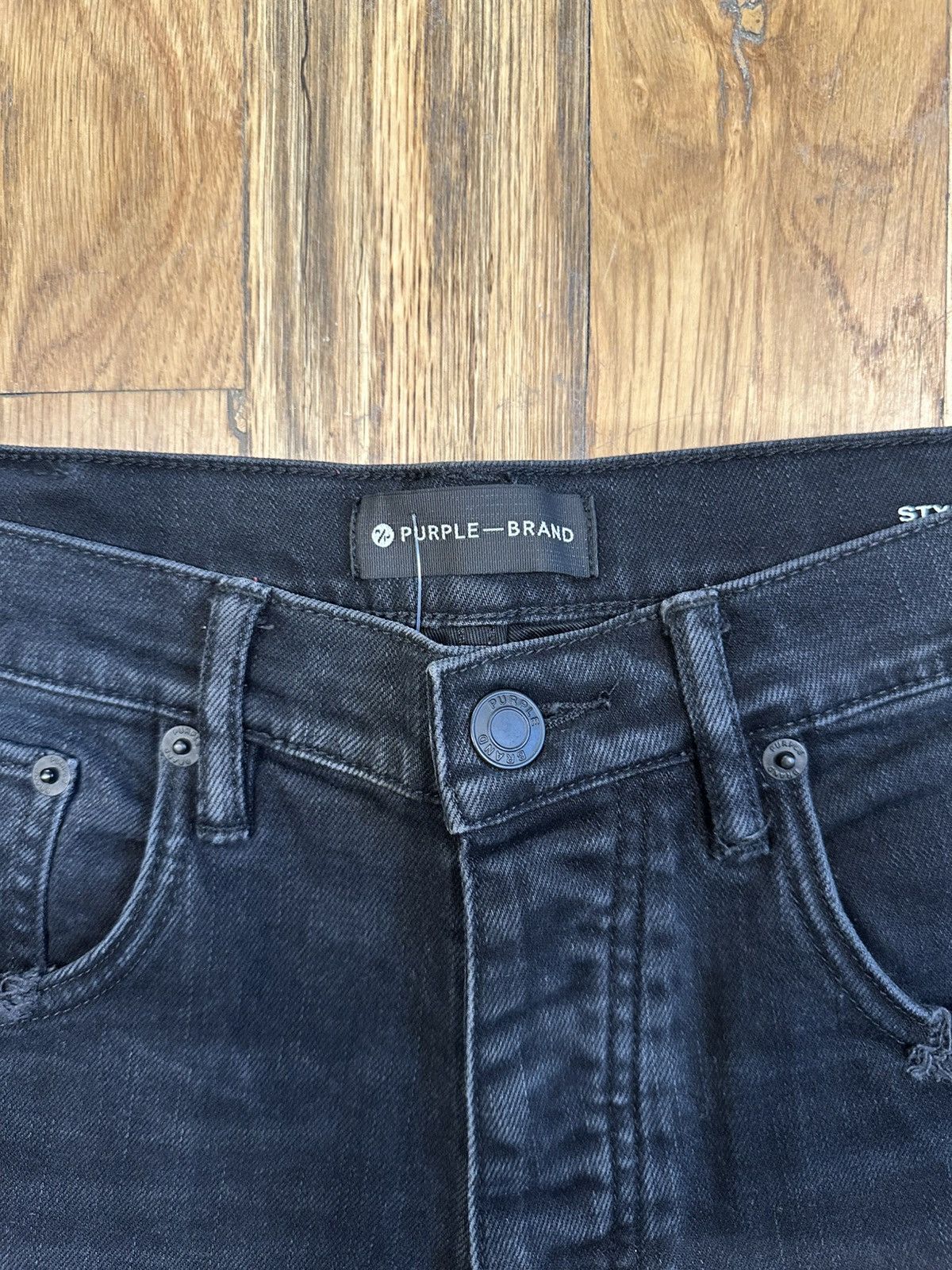 Purple Brand Purple Brand Knee Hole Plain Black Denim Jeans Sz 30 Size US 30 / EU 46 - 3 Thumbnail