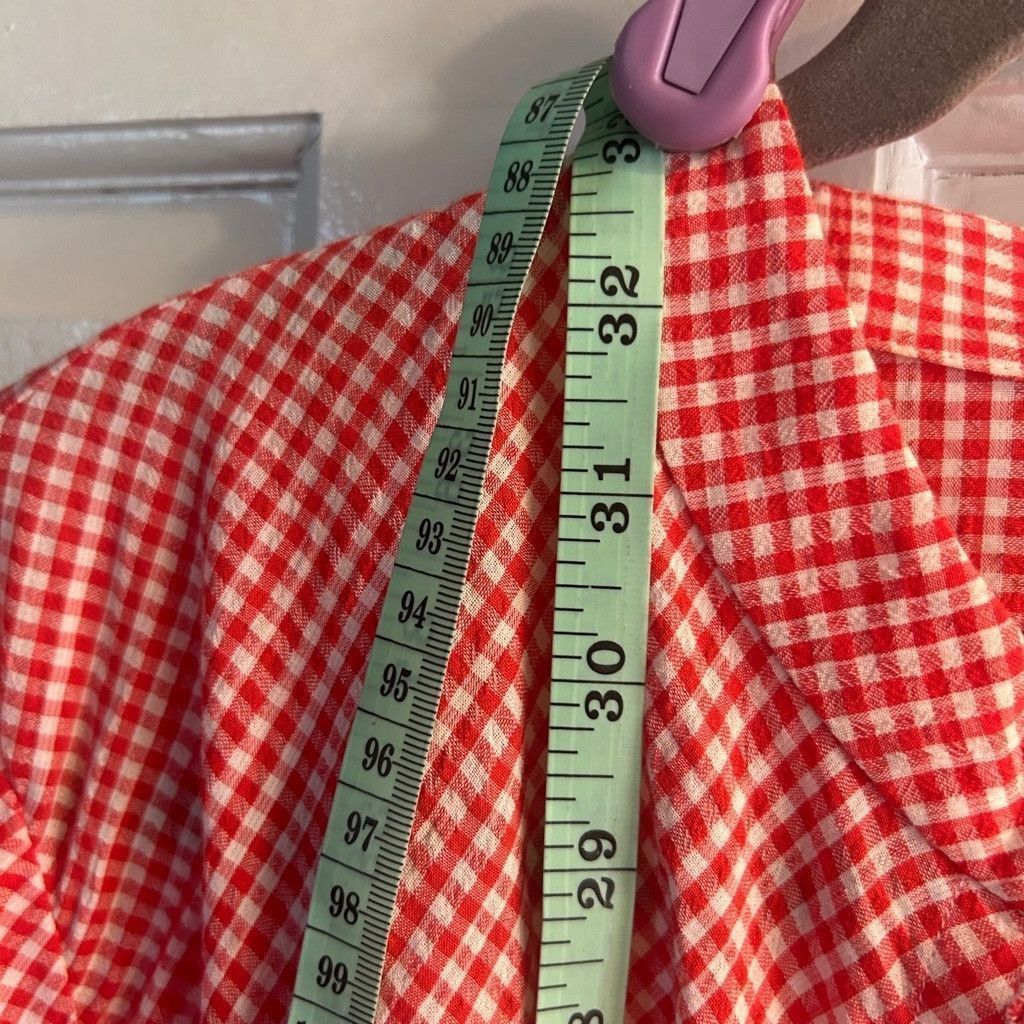 Anne Klein Women's Anne Klein Shirt XL Red White Gingham Size XL / US 12-14 / IT 48-50 - 9 Thumbnail