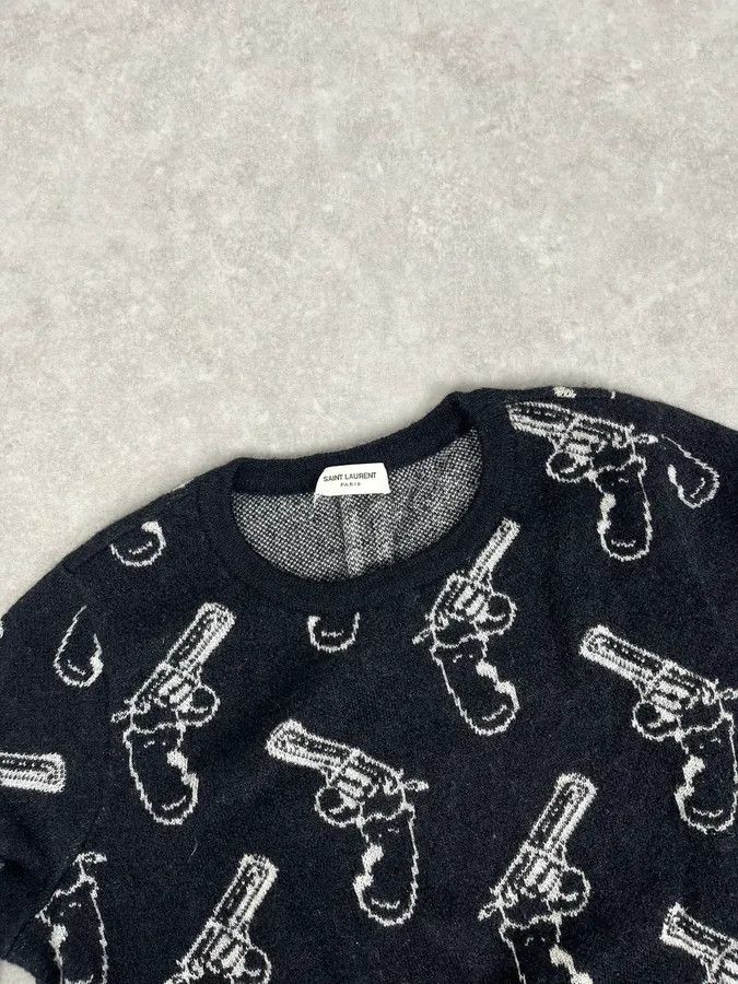 Saint Laurent Paris SS2014 Saint Laurent Black Wool Mohair Revolver Sweater by Hedi Slimane Size S / US 4 / IT 40 - 5 Thumbnail