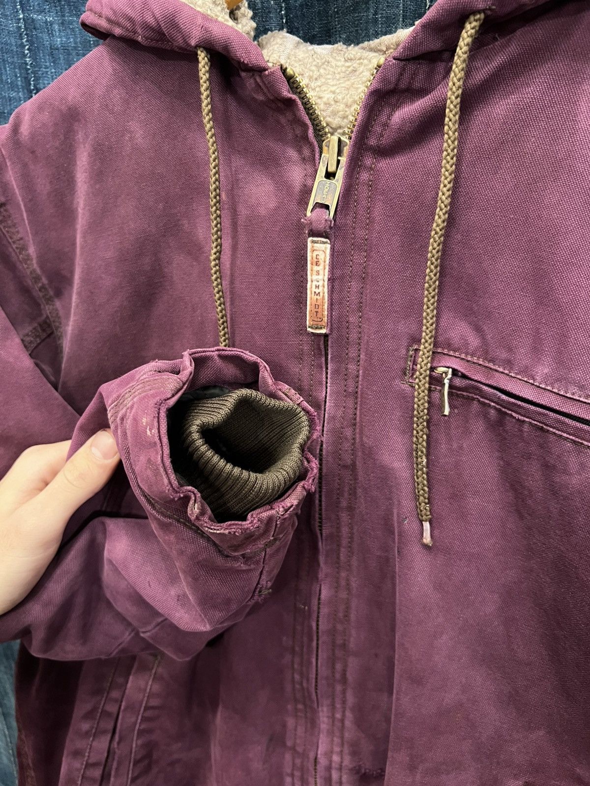 Carhartt Plum Purple Schmitt Sherpa Jacket Size US S / EU 44-46 / 1 - 3 Thumbnail