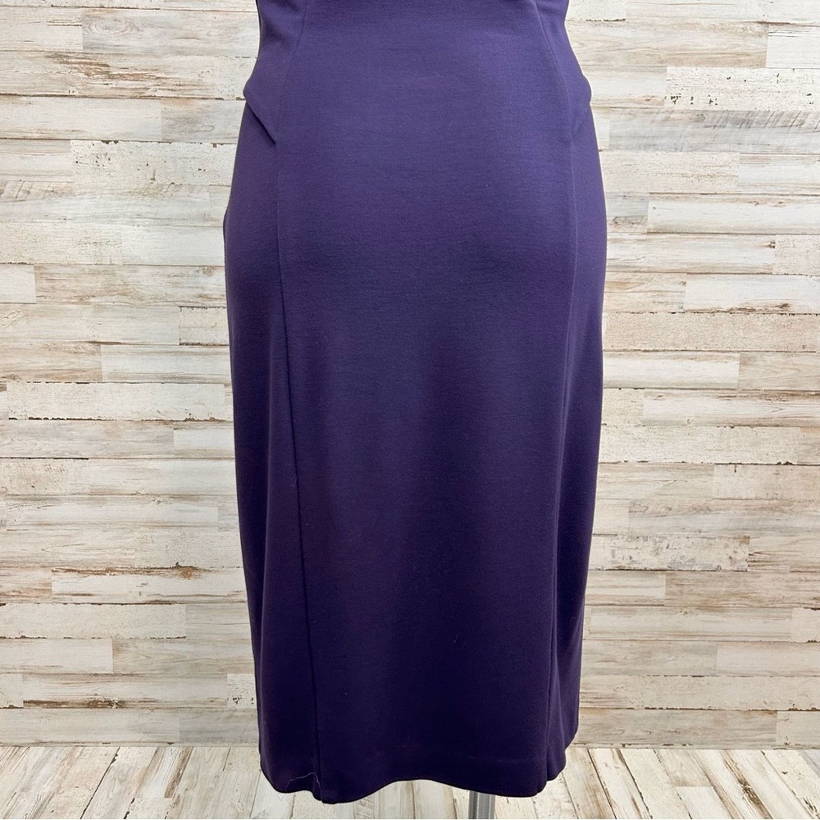 Elie Tahari Elie Tahari Sleeveless Stretch Knit Sheath Dress Purple Sz S Size S / US 4 / IT 40 - 10 Thumbnail