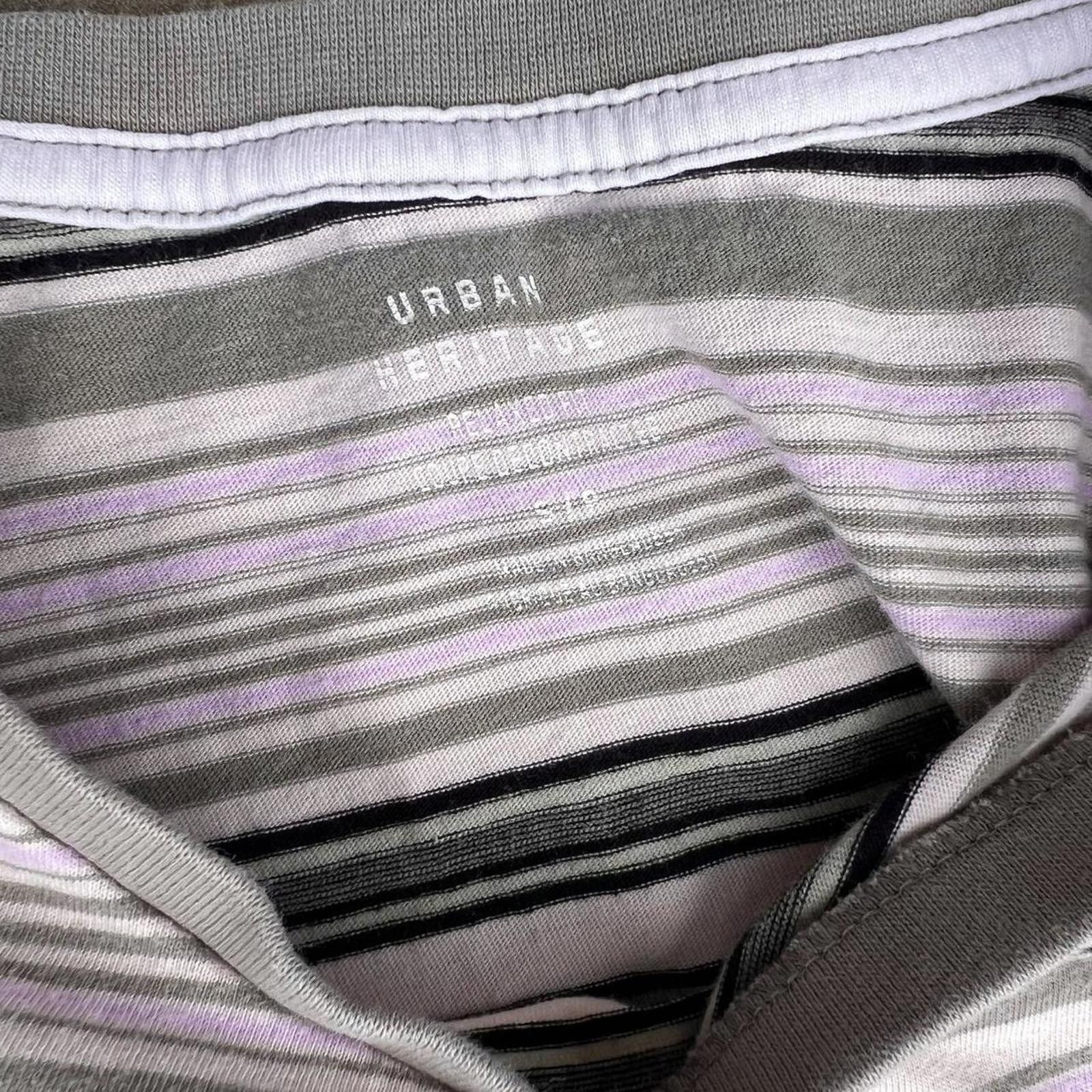 Other Y2K Olive Cream Pink Black Varied Striped T-shirt Size US S / EU 44-46 / 1 - 3 Thumbnail
