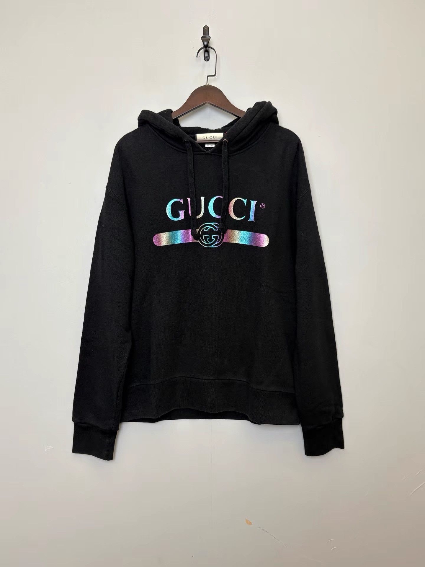Gucci Gucci Black Laser Logo Hoodie K36 Size US M / EU 48-50 / 2 - 1 Thumbnail