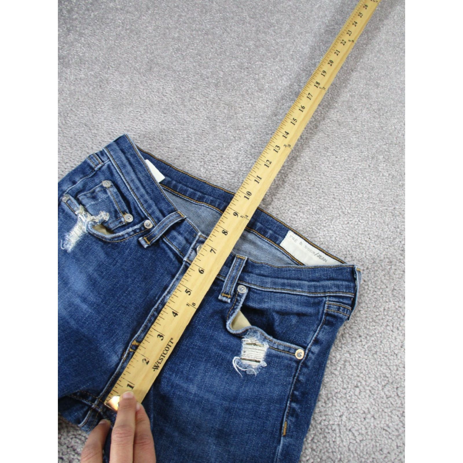 Rag & Bone VINTAGE Rag & Bone Jeans Womens 25 Skinny Low Rise Dark Wash Denim Zipper 90s Girls Size 42" / US 20 - 6 Thumbnail