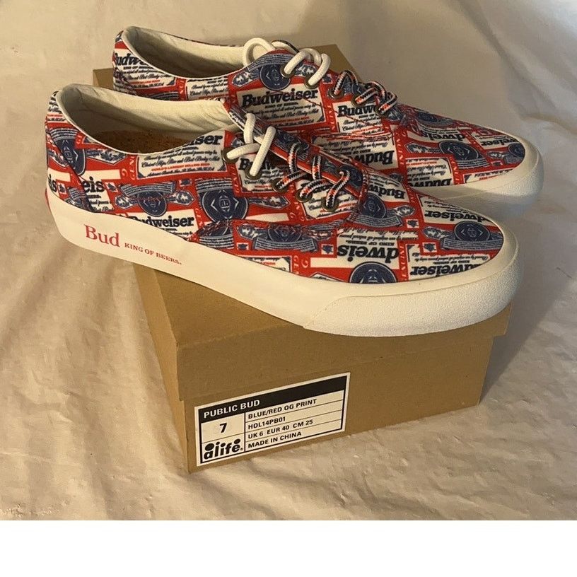 Budweiser Alife Budweiser Mens Size 7 Public Bud Canvas Sneakers Size US 7 / EU 40 - 1 Thumbnail