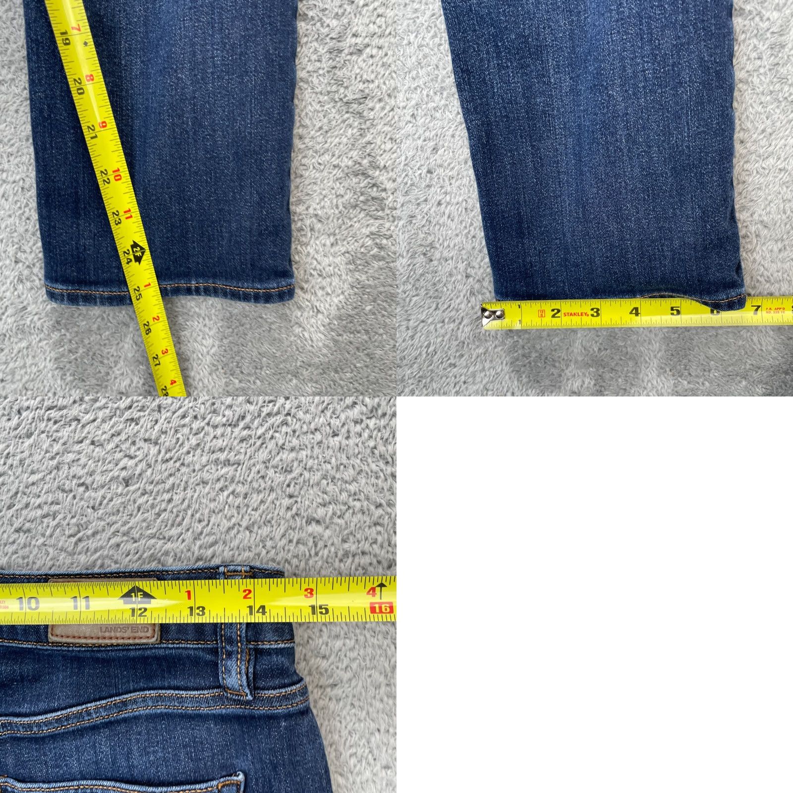 Lands' End Lands End Jeans Womens 6 Petite Blue Straight Leg Dark Wash Denim Stretch Cotton Size 30" / US 8 / IT 44 - 8 Thumbnail