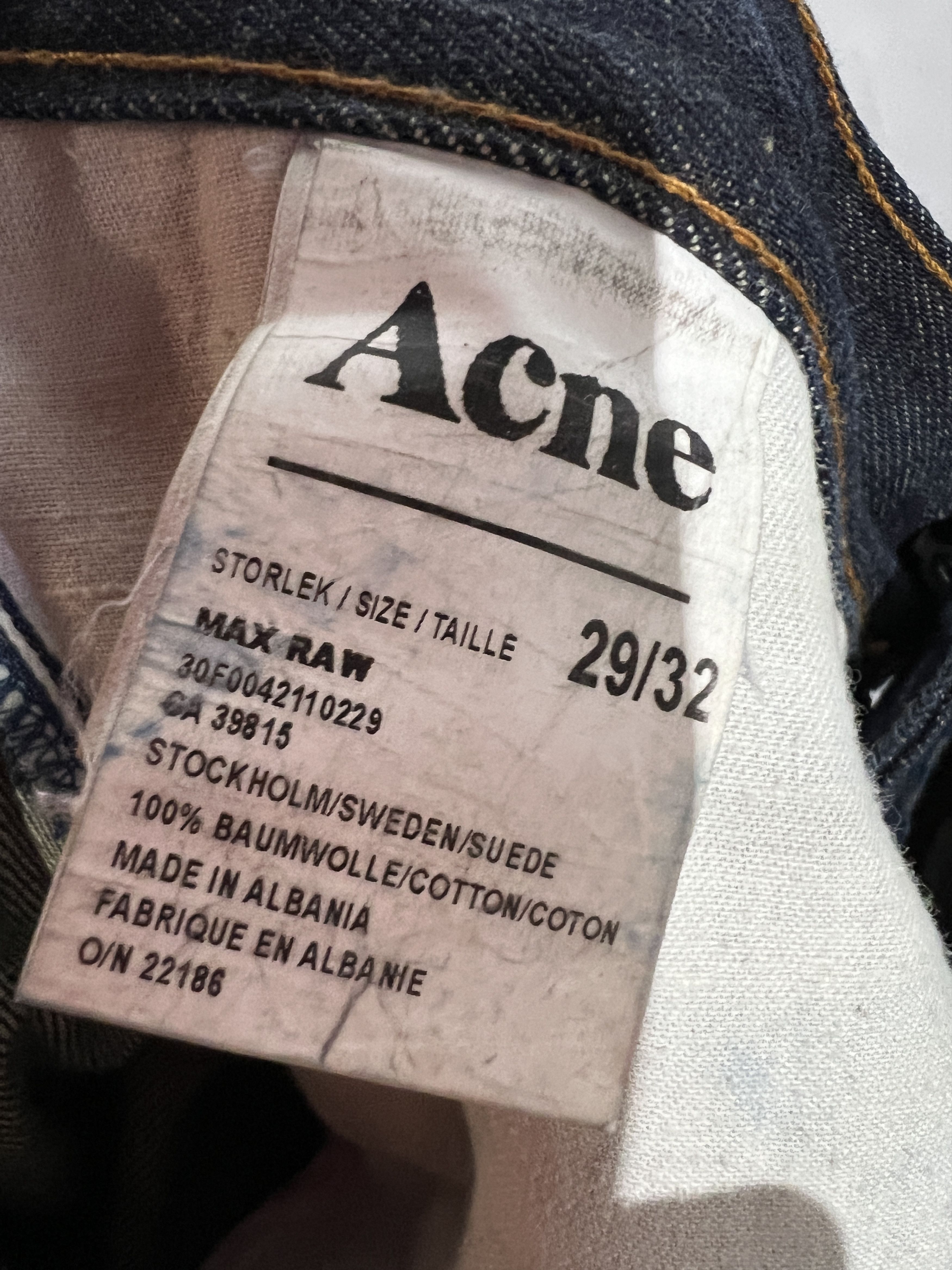 Acne Studios Acne Studios Max Raw Denim Jeans Size 29 Size US 29 - 6 Thumbnail