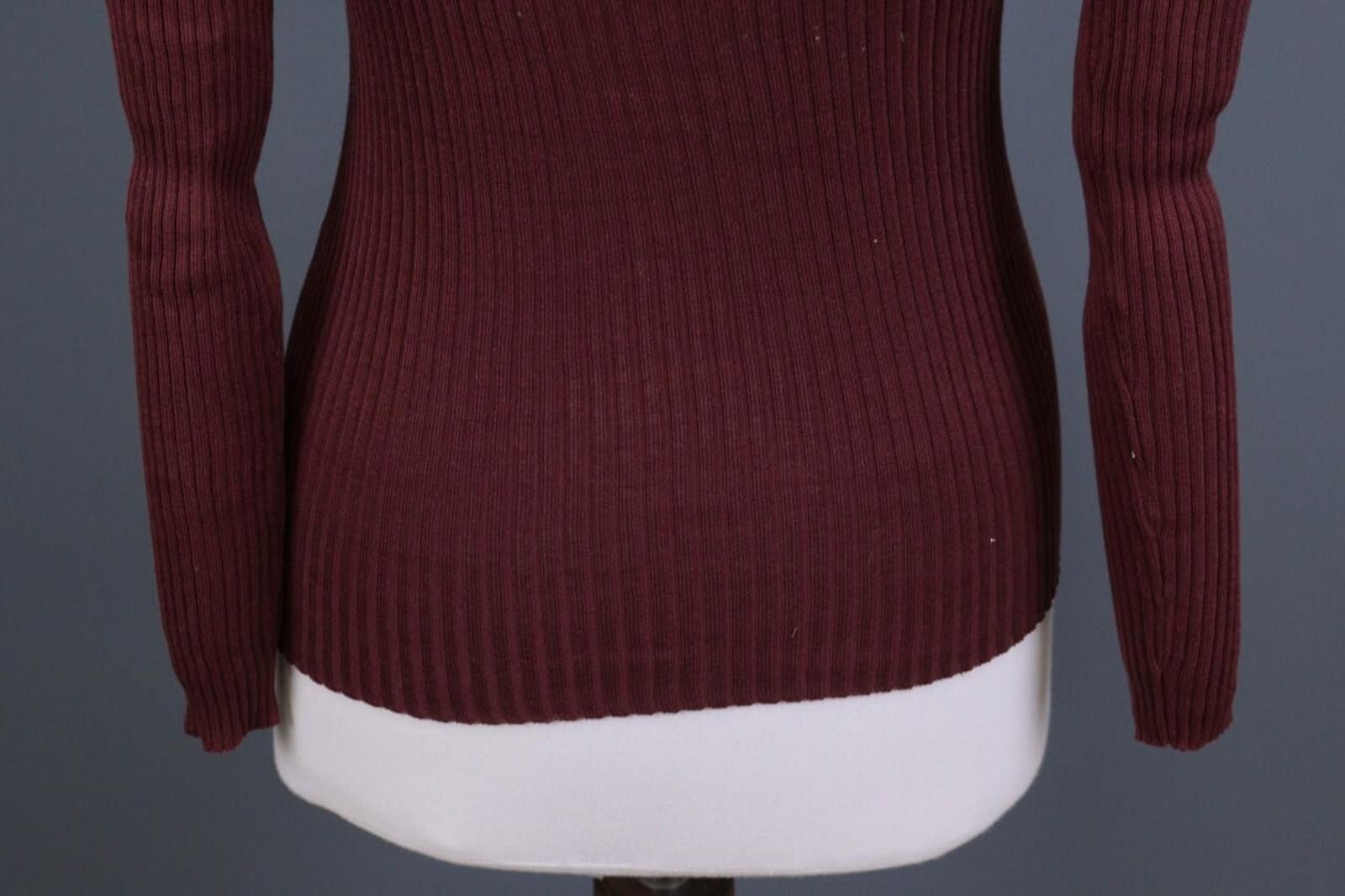 Designer Peruvian Connection Burgundy Ribbed Top Shirt Size S Size S / US 4 / IT 40 - 8 Thumbnail