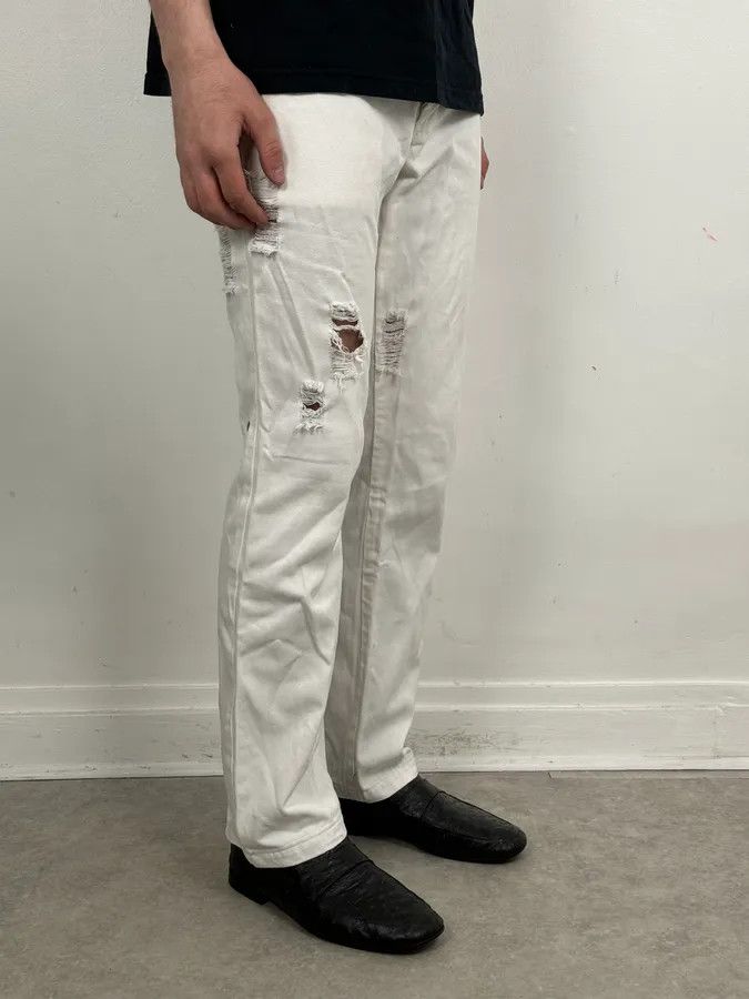 Dolce & Gabbana SS2004 Dolce & Gabbana White Distressed Jeans Size US 30 / EU 46 - 3 Thumbnail