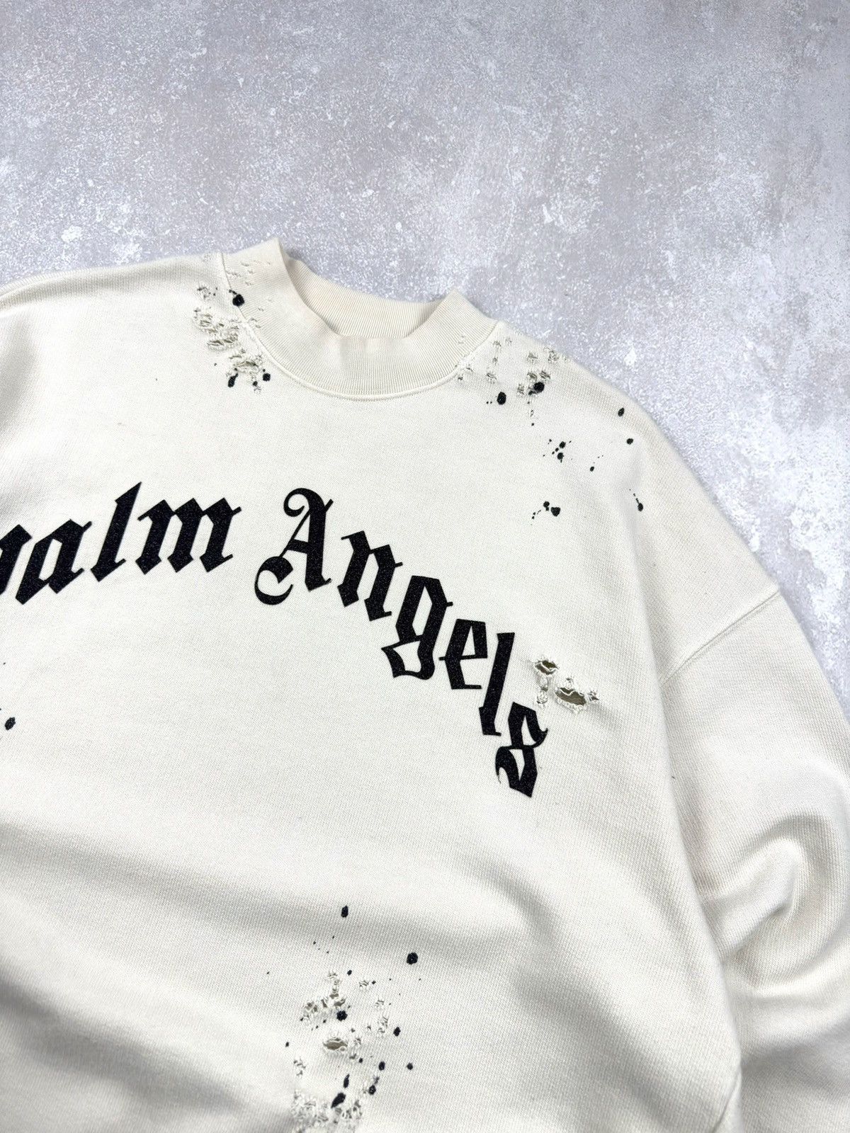 Palm Angels Palm Angeles GD Glittered Logo Distressed Sweatshirt Size US S / EU 44-46 / 1 - 5 Thumbnail