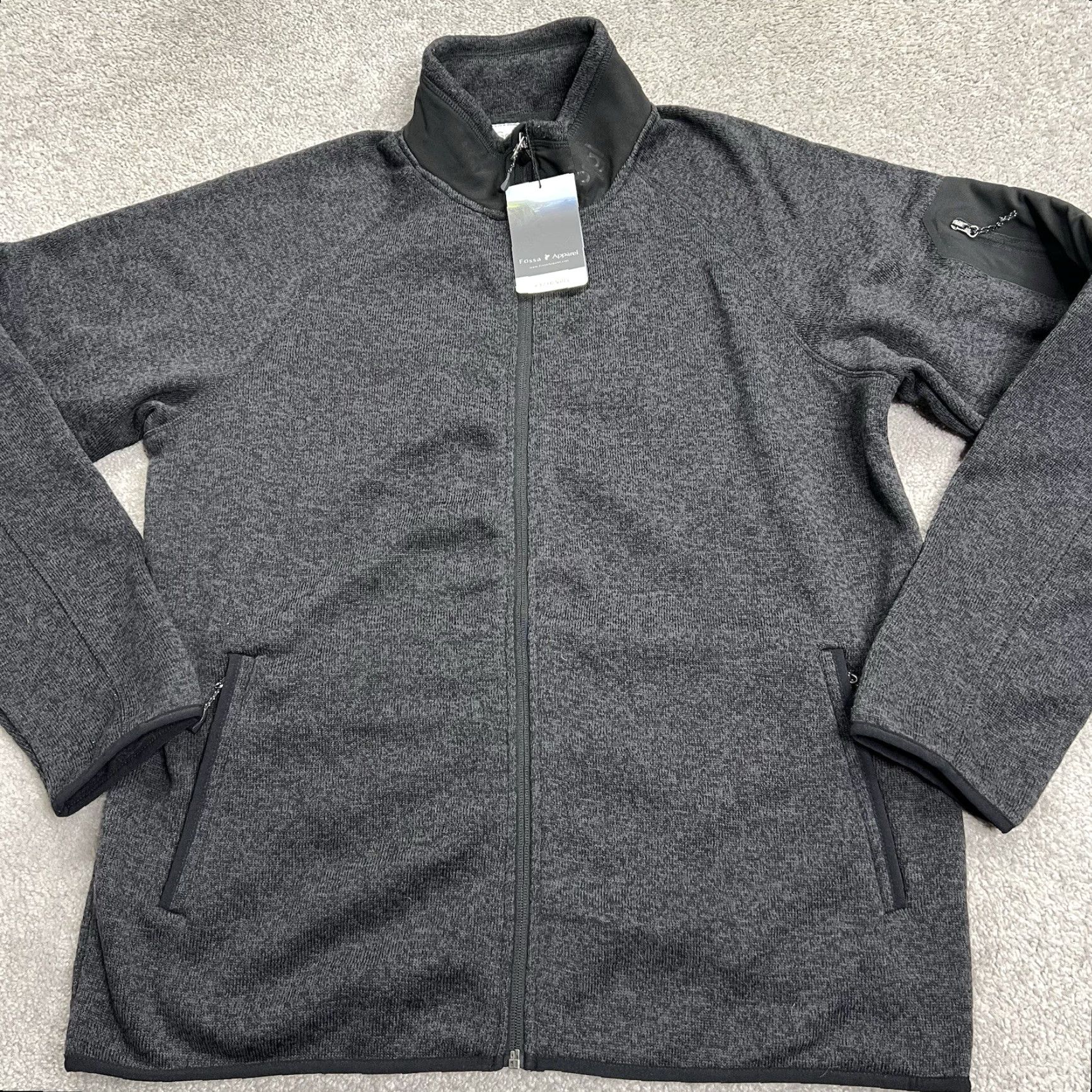 Vintage Fossa Jacket Gray XL Fleece Lined Villa Stand-Up Zip Pockets NWT Men’s Regular City Classic Outdoor Casual Golf Running Hiking Skiing? Size US XL / EU 56 / 4 - 2 Thumbnail