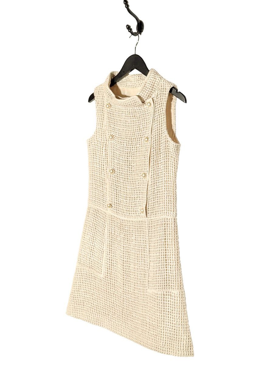 Chanel Chanel SS13 Ivory Open Knit Double Breasted Silk Dress Size S / US 4 / IT 40 - 2 Thumbnail
