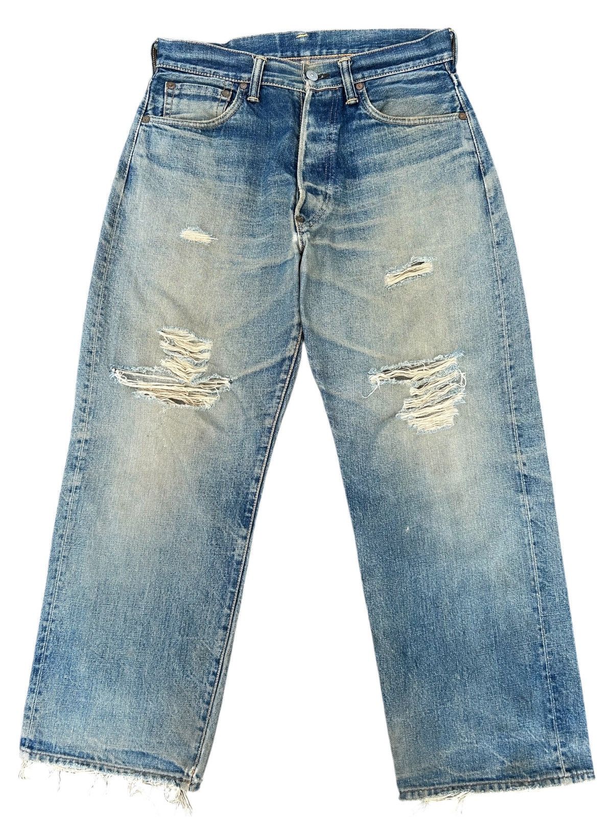 Evisu Thrashed Vintage Evisu Selvedge Baggy Denim Jeans Size US 31 - 1 Thumbnail