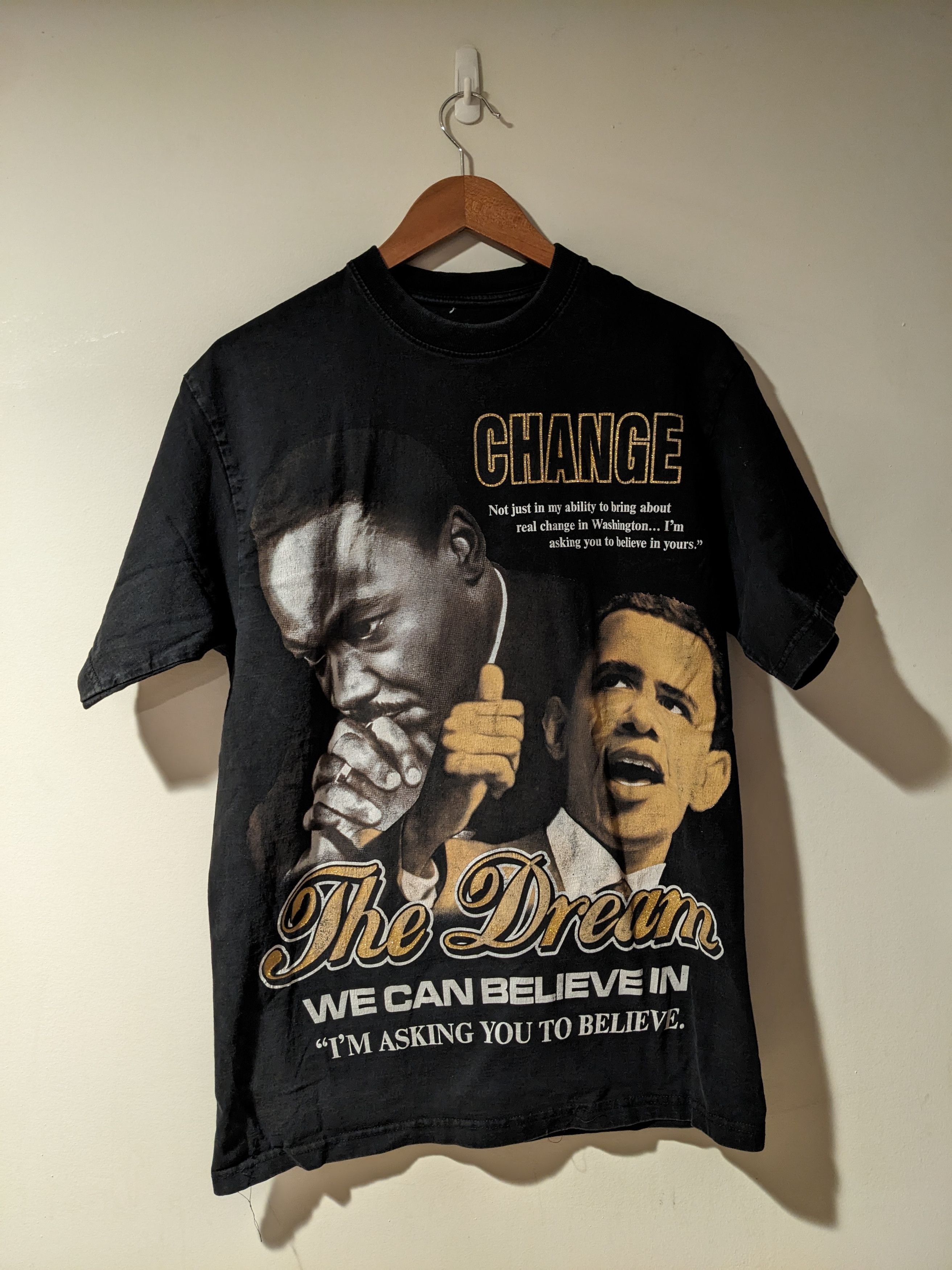 Vintage Vintage 2009 Barack Obama Martin Luthur King Change T-Shirt Size US M / EU 48-50 / 2 - 1 Thumbnail