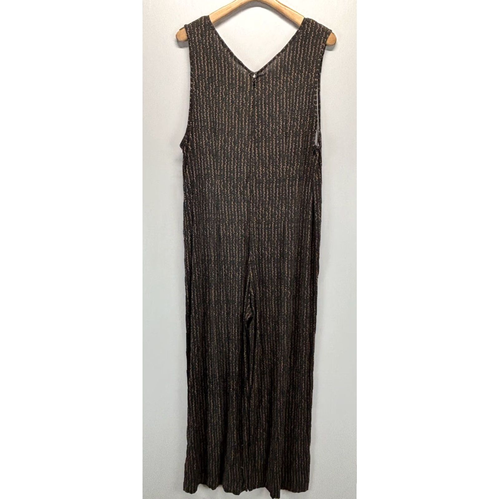 Soft Surroundings Soft Surroundings Jersey Jumpsuit One-Piece Womens 2X Plus Black Multicolor Stretch Jumpsuit Sleeveless V-Neck Pockets Size XXL / US 16-18 / IT 52-54 - 3 Thumbnail