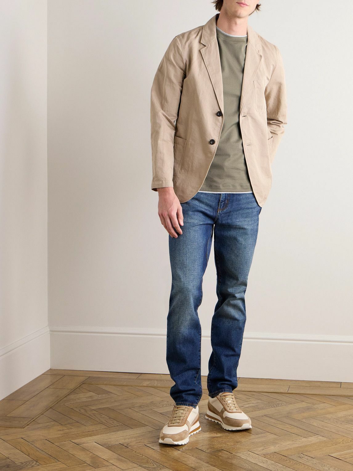 Brunello Cucinelli o1B3y1r0426 Layered Cotton-Jersey T-Shirt in Green Size US XL / EU 56 / 4 - 5 Thumbnail