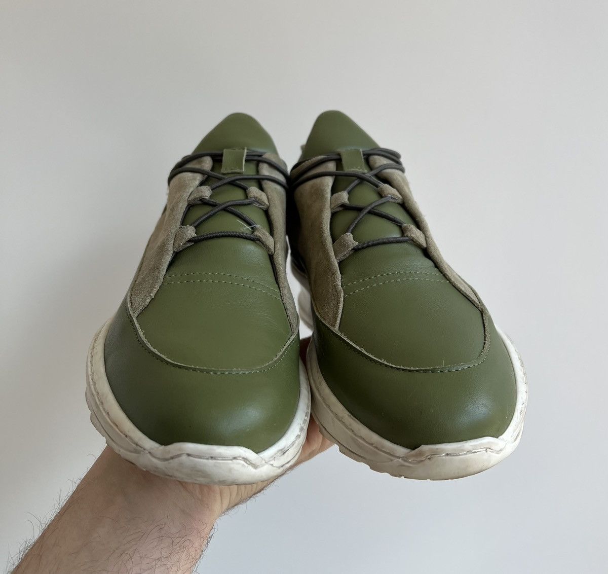 Filling Pieces Filling Pieces Leather/Suede Green Low Top Sneakers Size US 9 / IT 39 - 4 Thumbnail