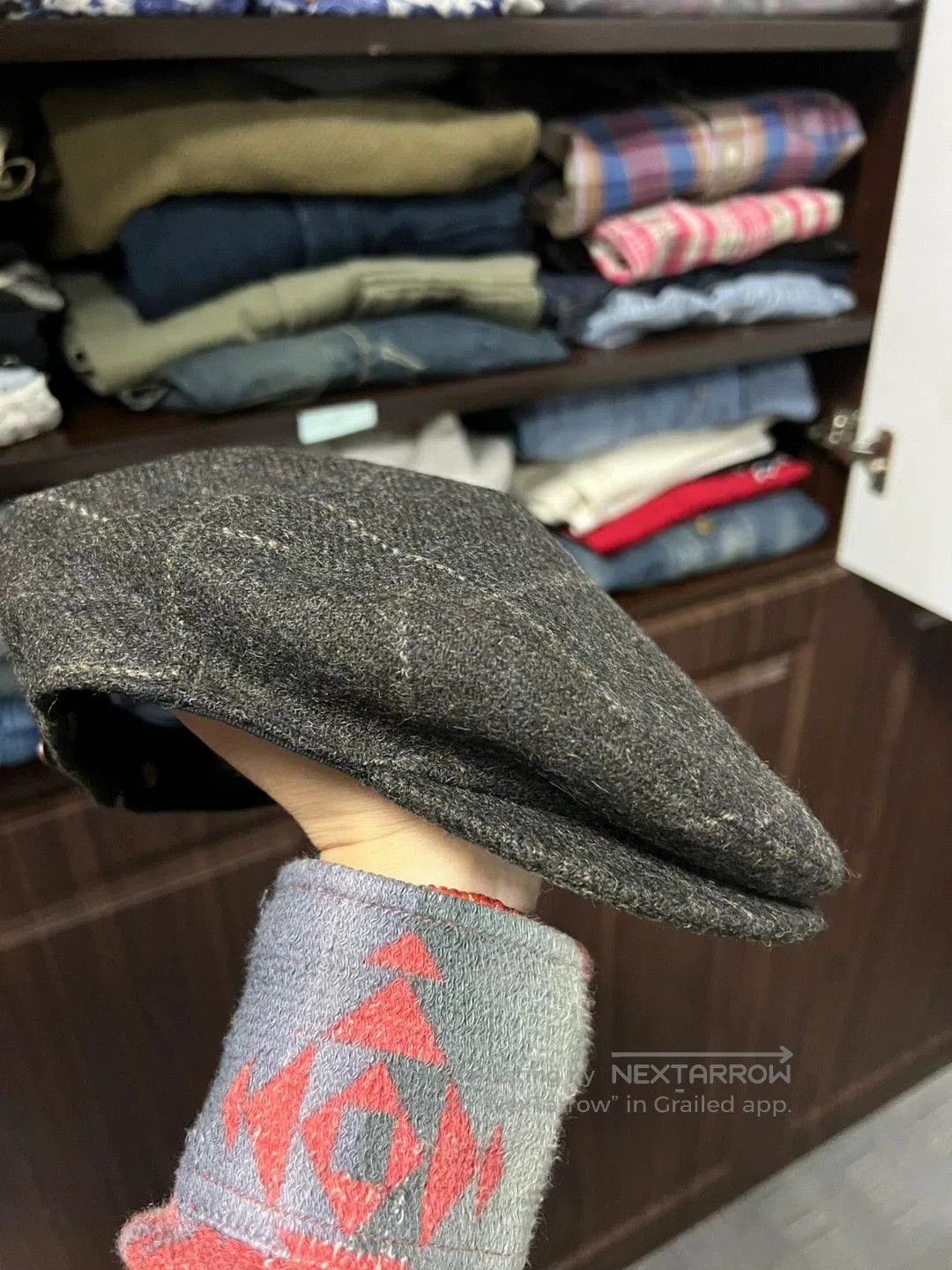 RRL Ralph Lauren gray newsboy cap with plaid pattern. Size ONE SIZE - 2 Thumbnail