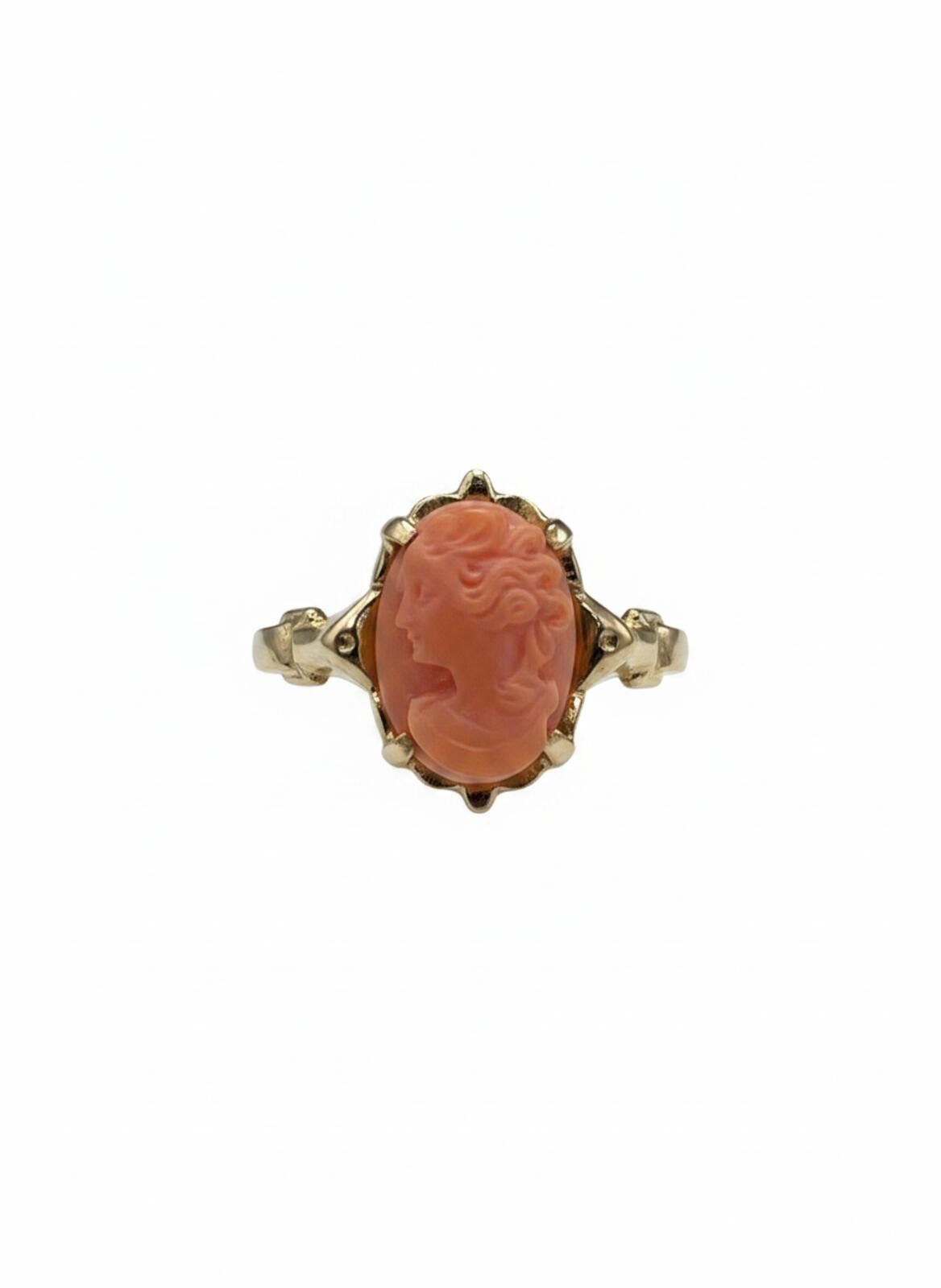 Other NWT 10K Gold Left-Facing Pink Coral Cameo Ring Size ONE SIZE - 2 Thumbnail