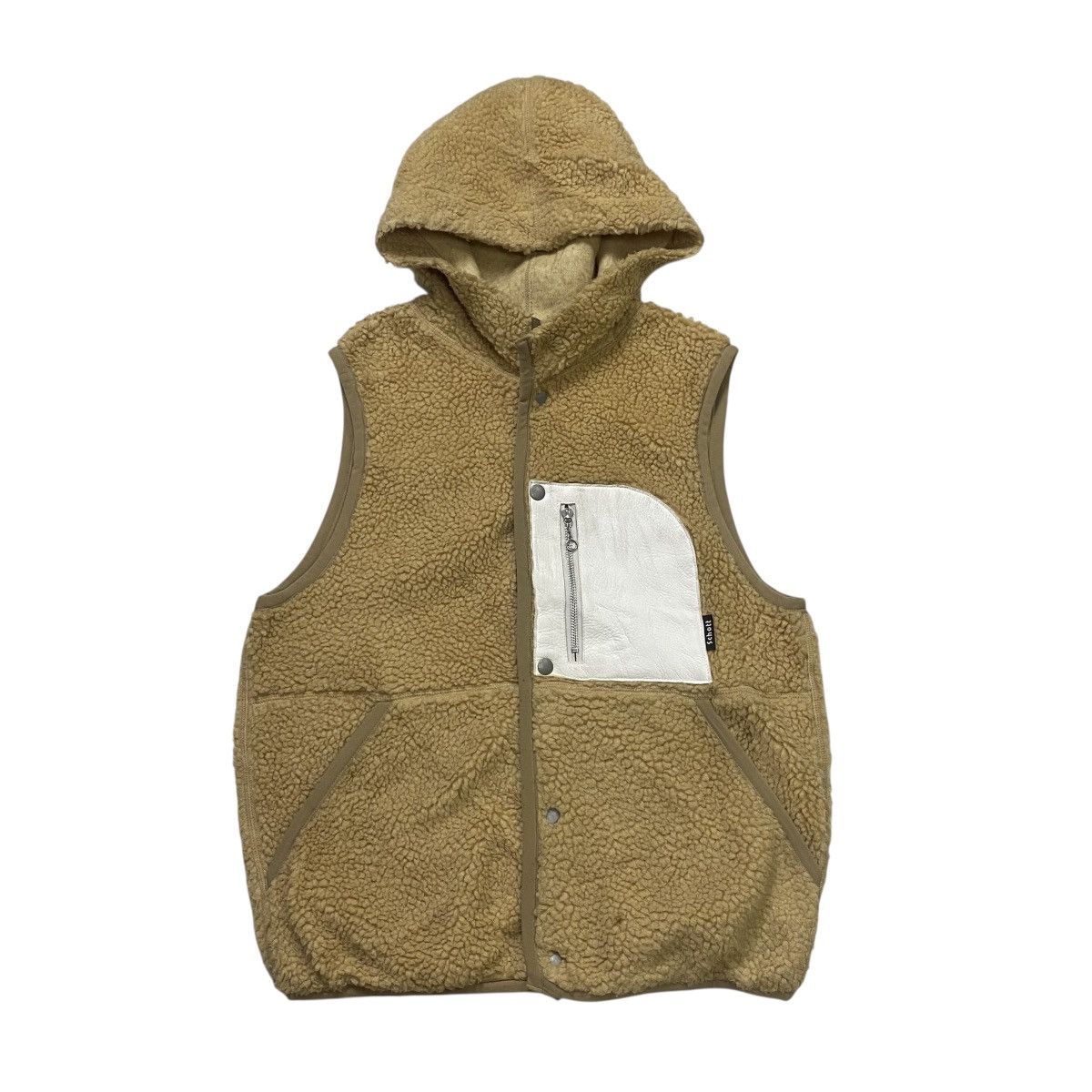 Schott Schott pile hoodie leather pocket vest Size US M / EU 48-50 / 2 - 1 Thumbnail