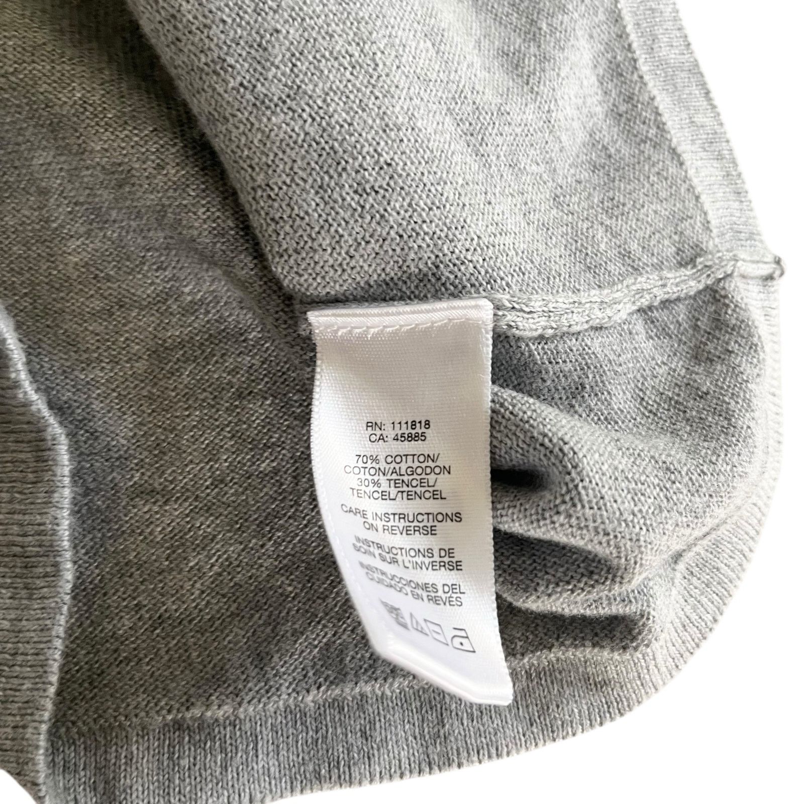 Michael Kors MICHAEL Michael Kors Gray Ruffle Split Tie Neck Sweater Size L / US 10 / IT 46 - 7 Thumbnail