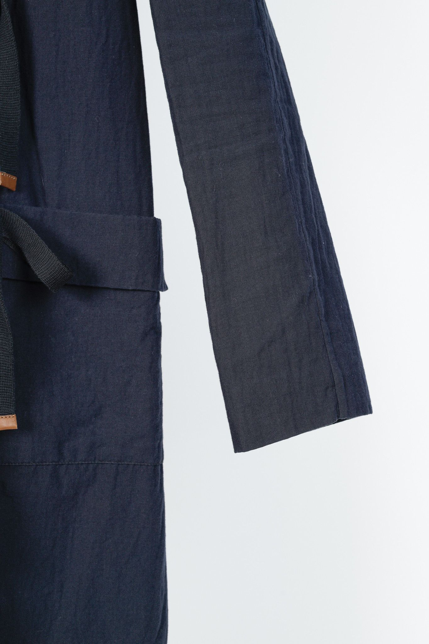 Marni Marni R/10 Navy Cotton-Blend Gauze Tie Duster Coat Size XS / US 0-2 / IT 36-38 - 6 Thumbnail