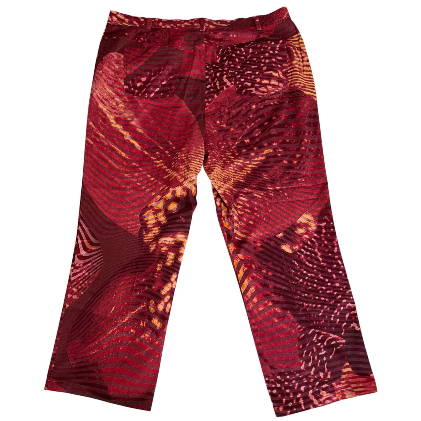 Ellen Tracy Company Ellen Tracy Pants Allover Print Red Orange Size 20 Size 42" / US 20 - 7 Thumbnail