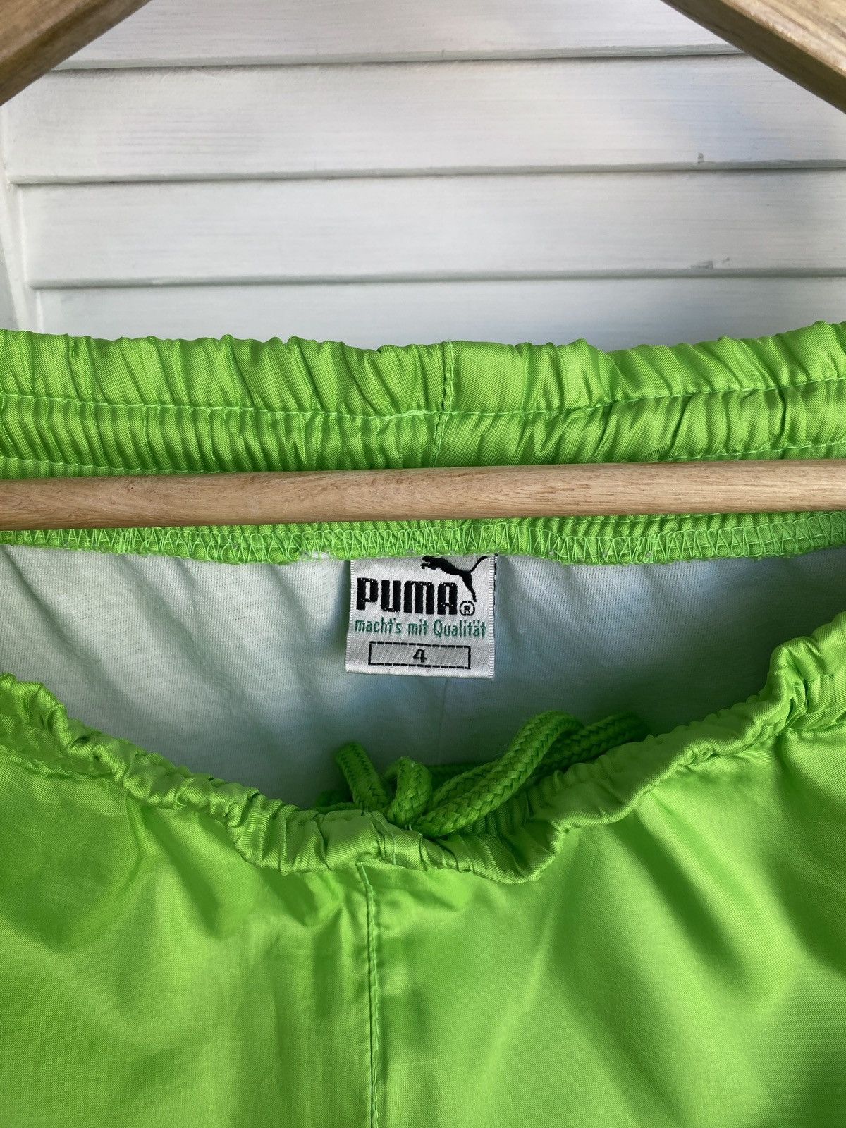 Puma × Vintage Vintage 90s Puma Track Retro Pants in Neon Green Y2K Joggers Size US 32 / EU 48 - 6 Thumbnail