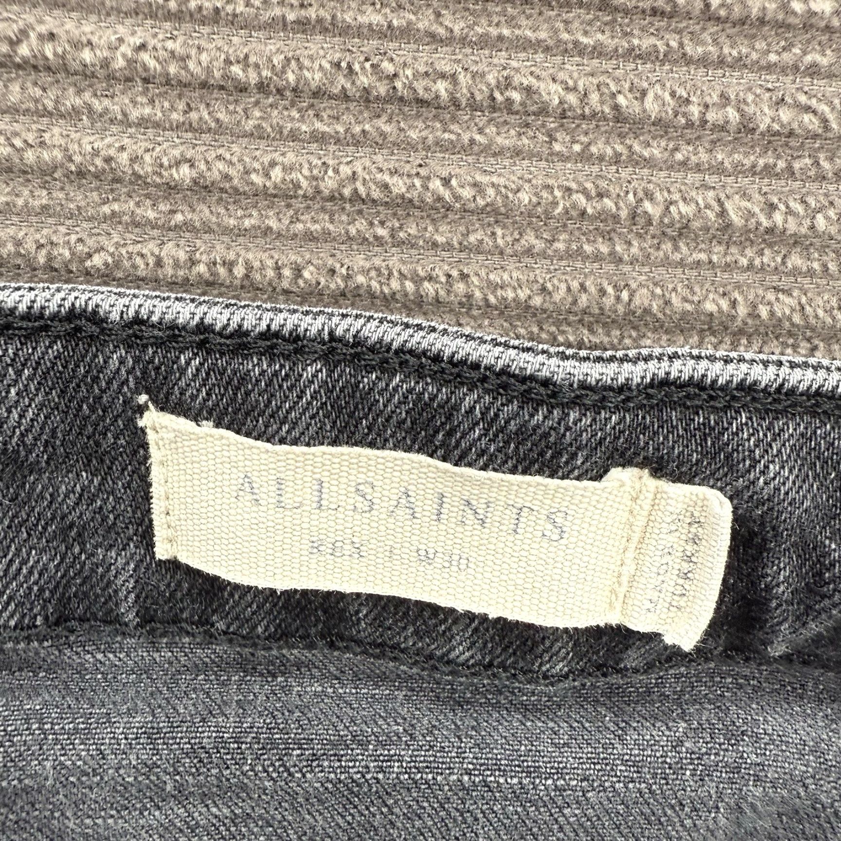 Allsaints AllSaints Jeans Men 30/26 Gray Cotton Button Fly Distressed Designer Regular Straight Tapered 30in 26in Inseam Mens Size US 30 / EU 46 - 4 Thumbnail
