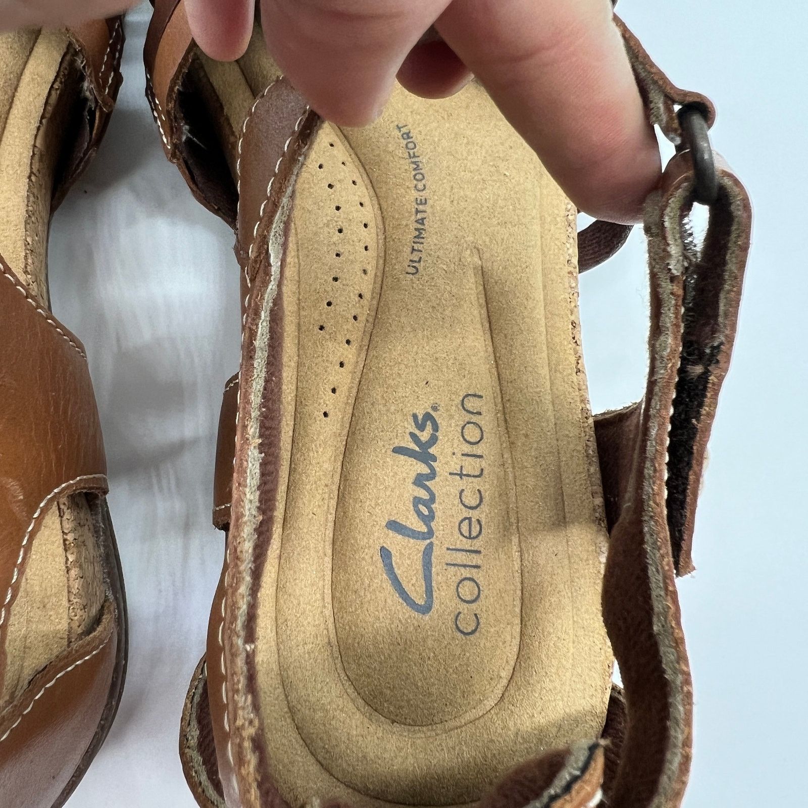 Clarks Clarks collection Women's 6 M Brown Leather Sandals Ankle Size US 6 / IT 36 - 8 Thumbnail