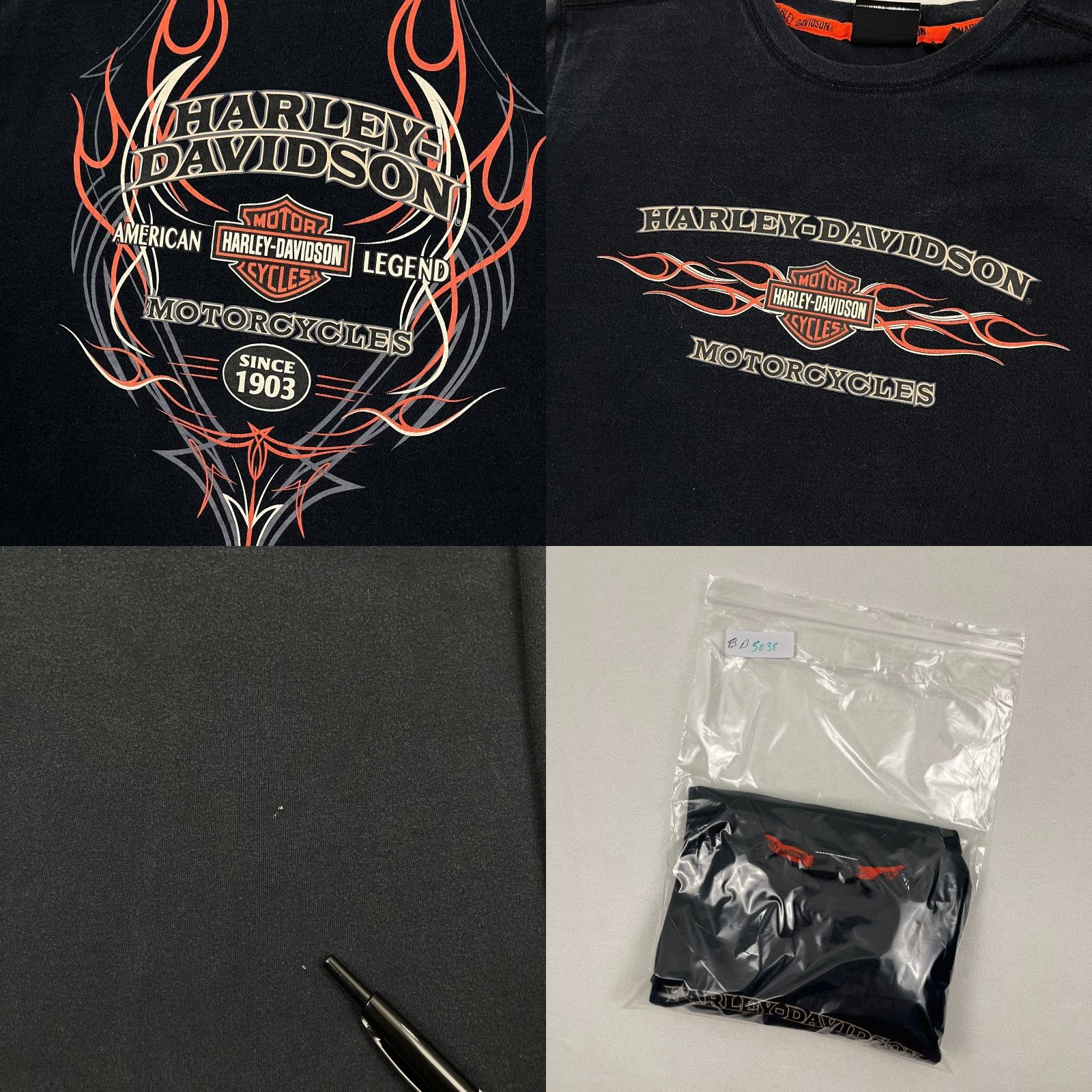 Harley Davidson VINTAGE Harley-Davidson Shirt Mens M Faded Black Fire Flames Biker Long Sleeve VTG Size US M / EU 48-50 / 2 - 8 Thumbnail