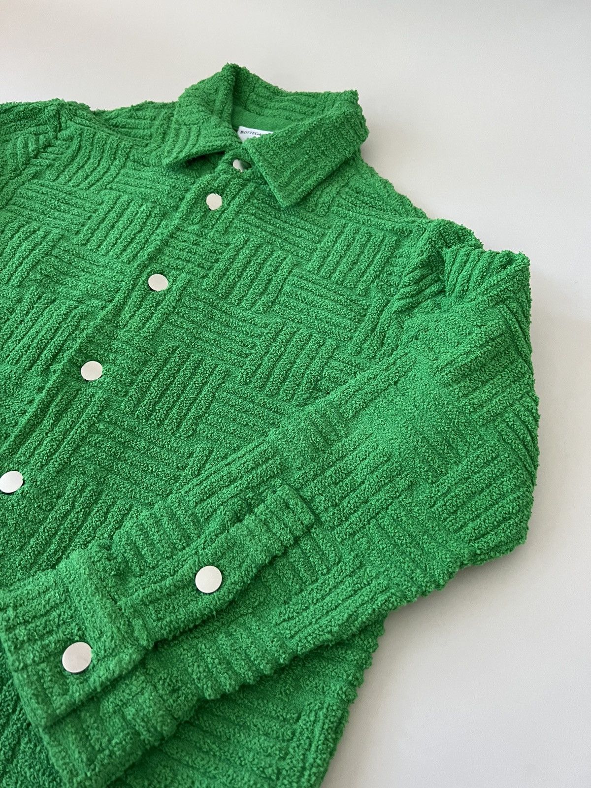 Bottega Veneta Bottega Veneta Green Intreccio Terry Cotton Jacket Size US S / EU 44-46 / 1 - 4 Thumbnail