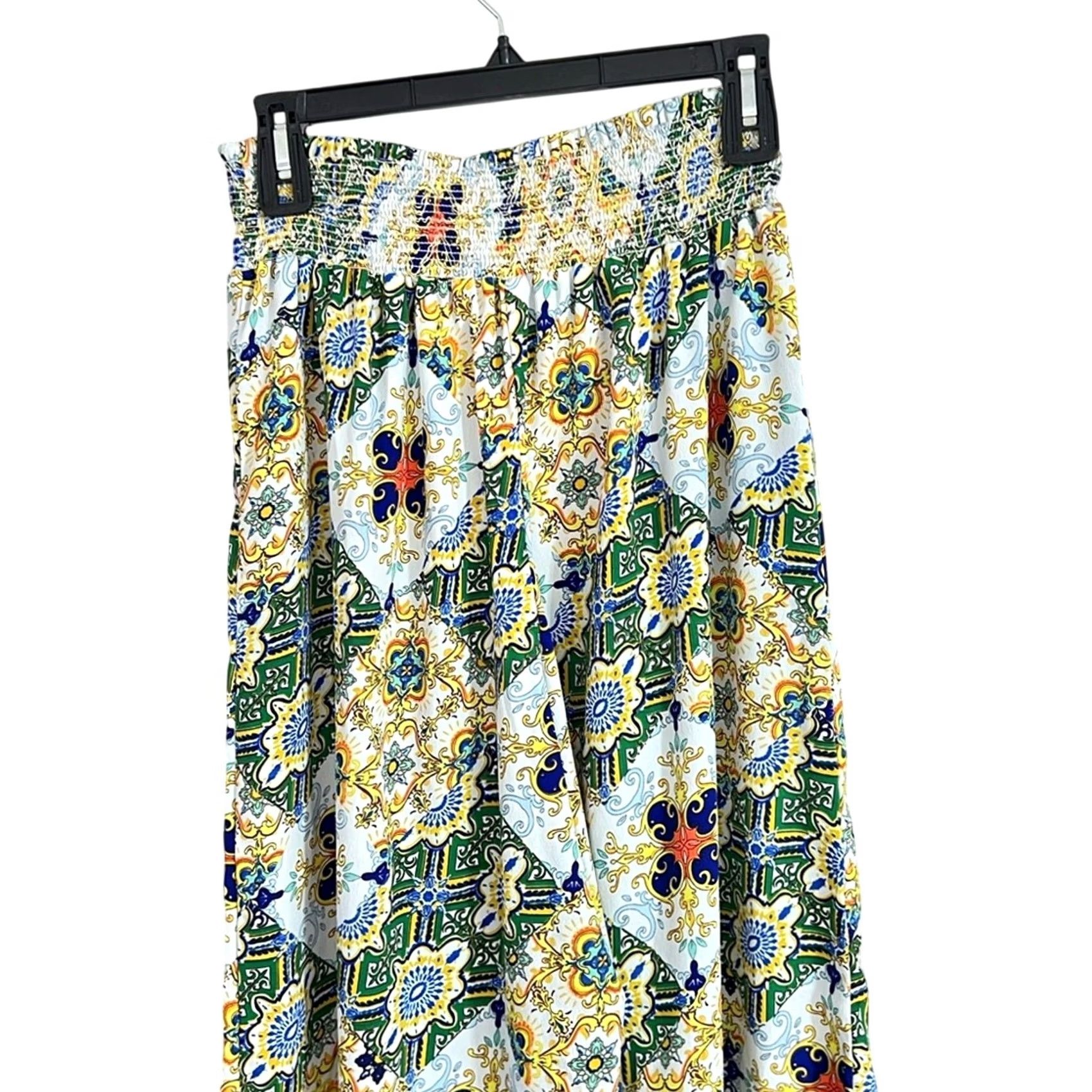 River Island River Island Women’s Green Paisley Wide Leg Trousers M Regular Bloomer Style" Size 32" / US 10 / IT 46 - 7 Thumbnail