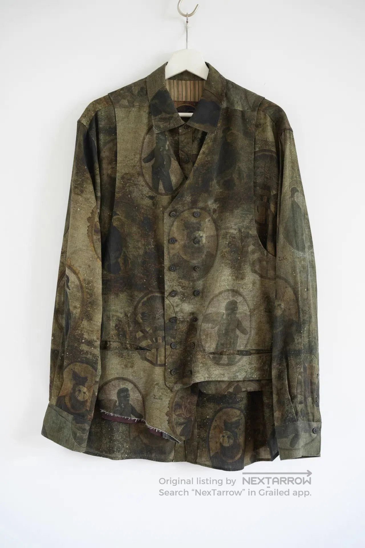 Ziggy Chen Green Printed Long Sleeve Button. Size US M / EU 48-50 / 2 - 1 Thumbnail