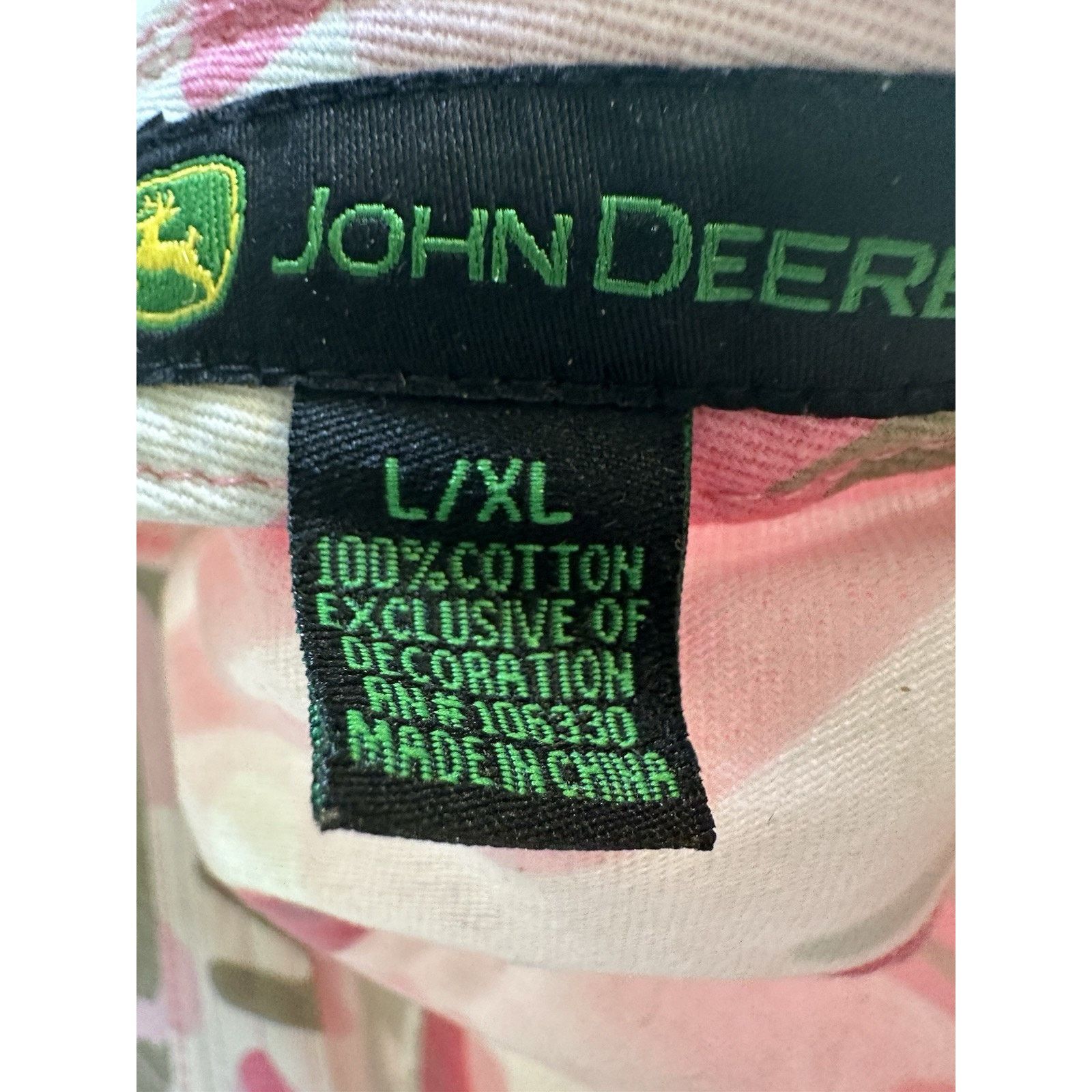 John Deere John Deere Pink Camo Military Cap/Hat L/XL Strap Back 2011 Size ONE SIZE - 11 Thumbnail