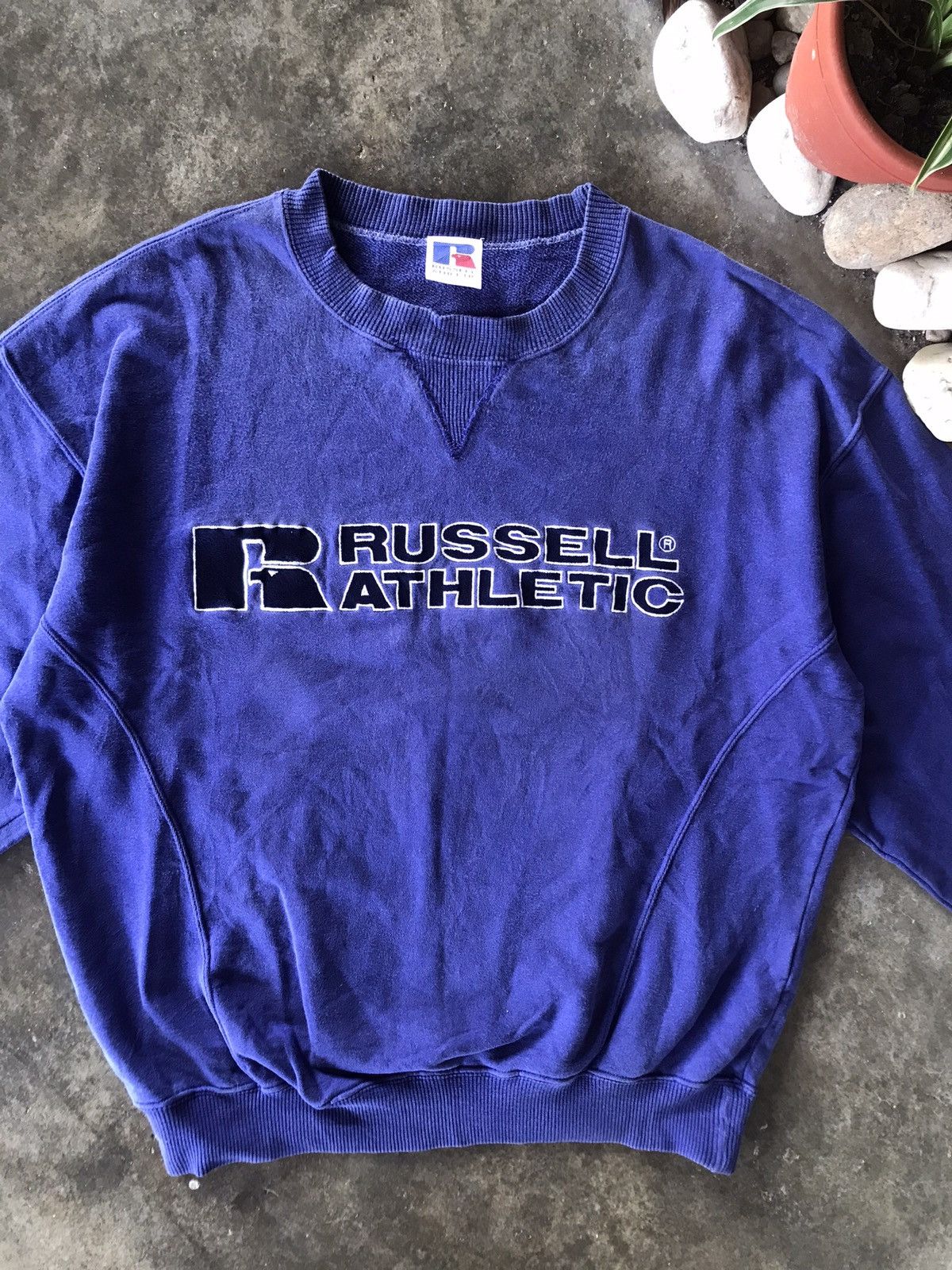 Russell Athletic × Vintage VTG Faded Russell Athletic Purple Spellout Size L / US 10 / IT 46 - 6 Thumbnail