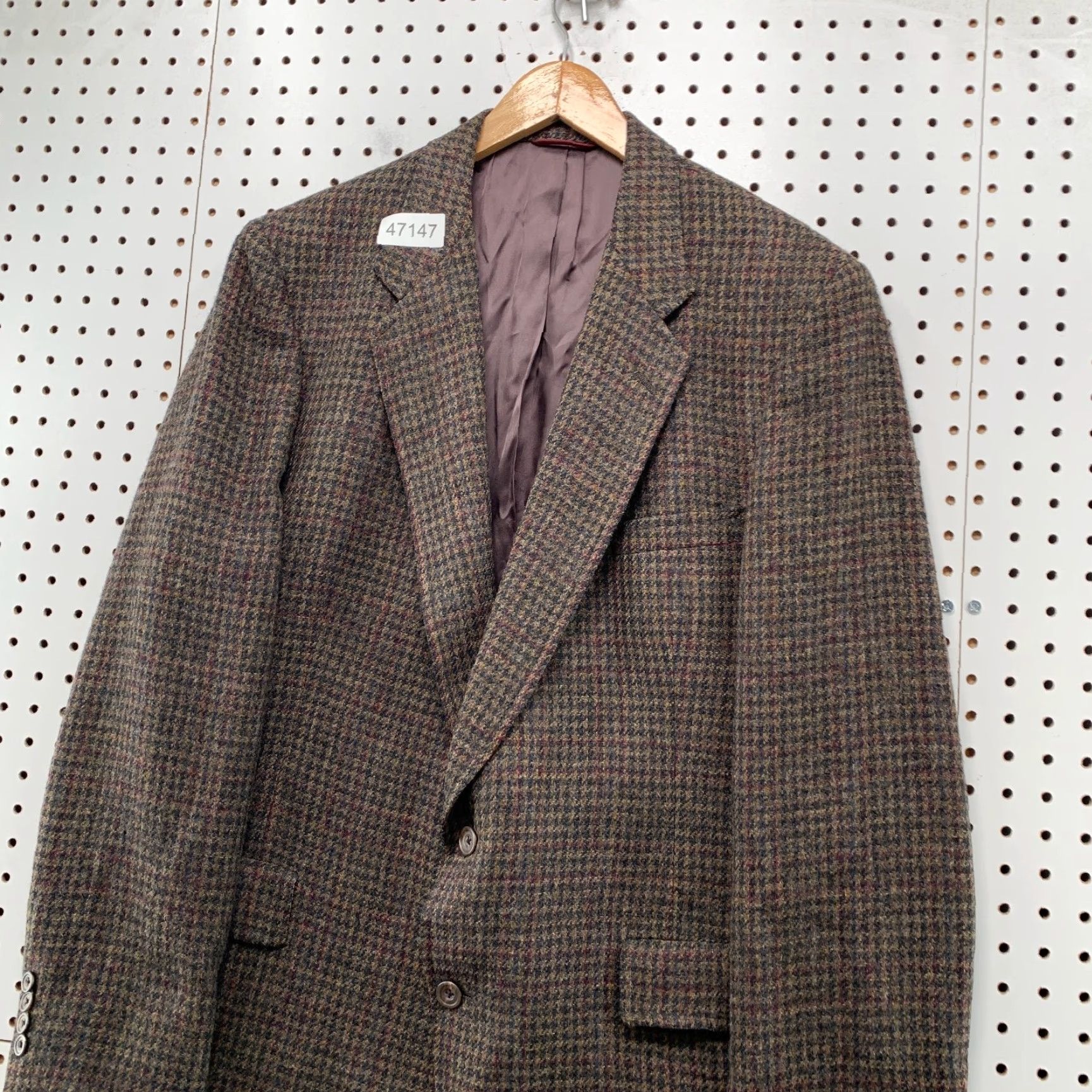 Hart Schaffner Marx Vintage Hart Schaffner Marx Blazer Mens 40 Tweed Wool Brown Houndstooth USA Jacket Blazer Mens 40 Brown Wool Tweed Houndstooth Size 40R - 7 Thumbnail