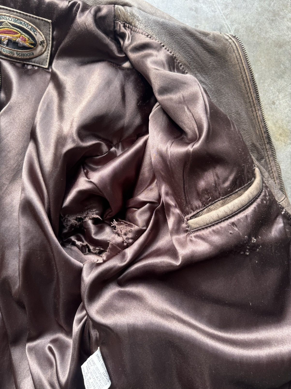 Orvis × Vintage Vintage 90’s/00’s Orvis Fly Fishing School Leather Jacket Size US L / EU 52-54 / 3 - 5 Thumbnail