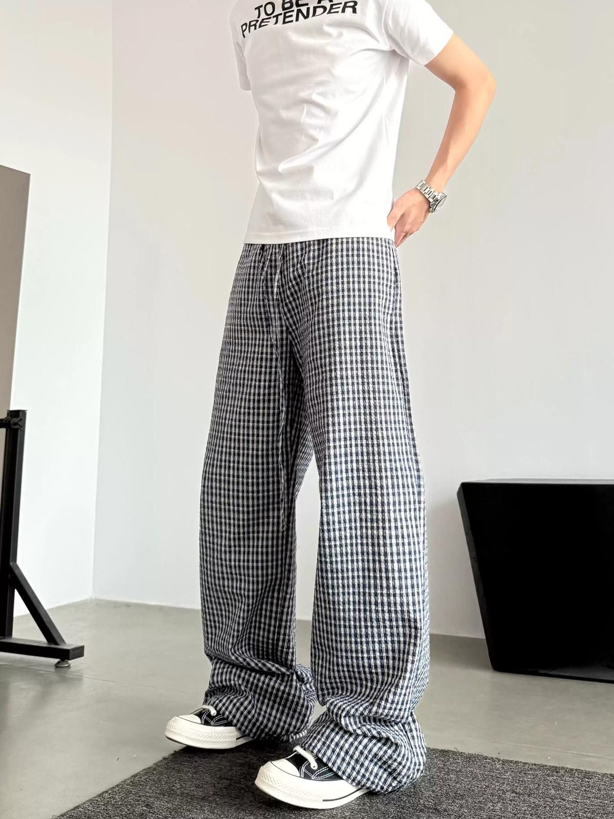 Vintage Plaid Loose Wide Leg Trousers Size US 30 / EU 46 - 2 Thumbnail