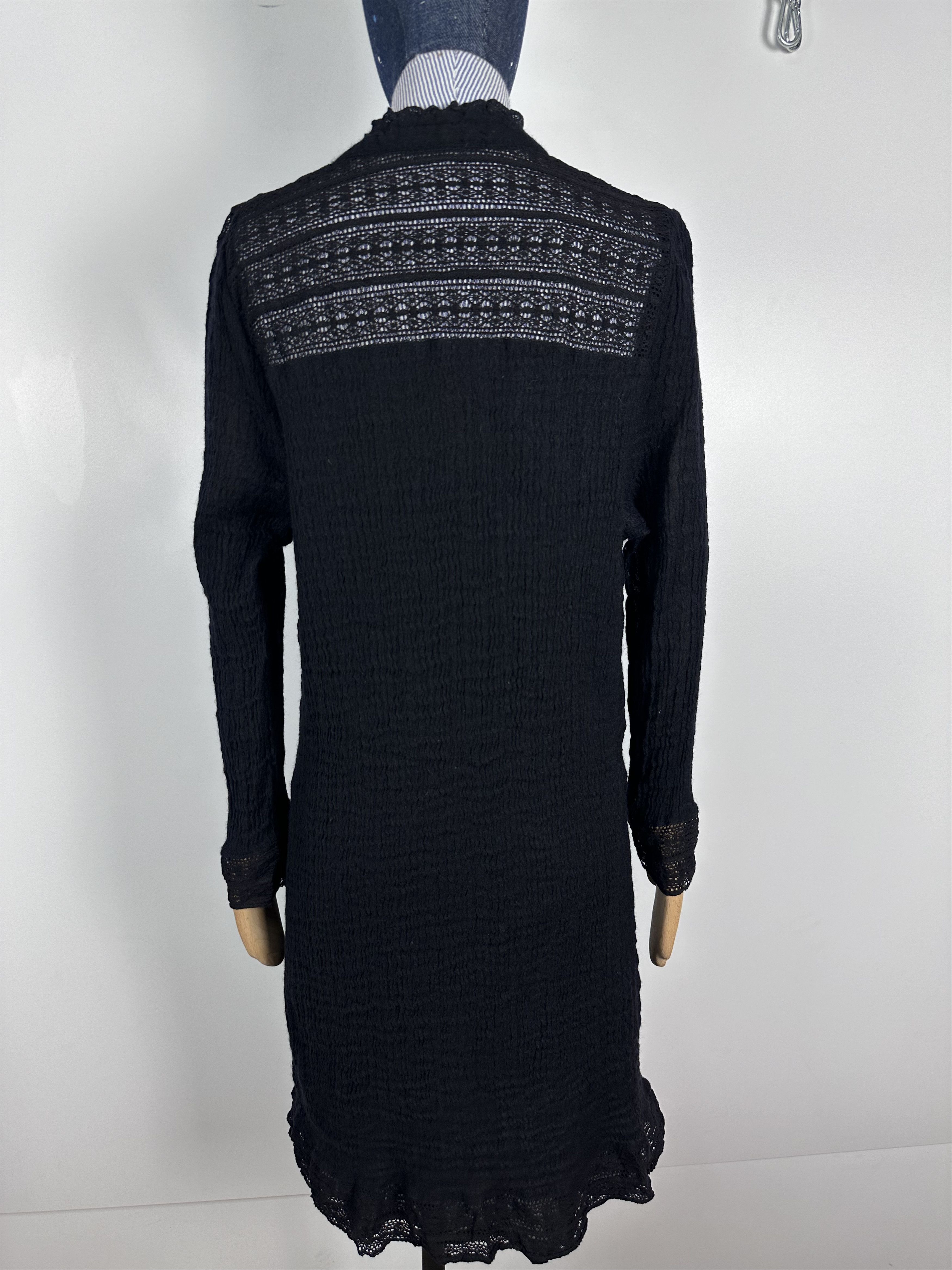 Designer Javier Simorra Lace Dress Long Black Wool Womens Size US12 Size XL / US 12-14 / IT 48-50 - 5 Thumbnail