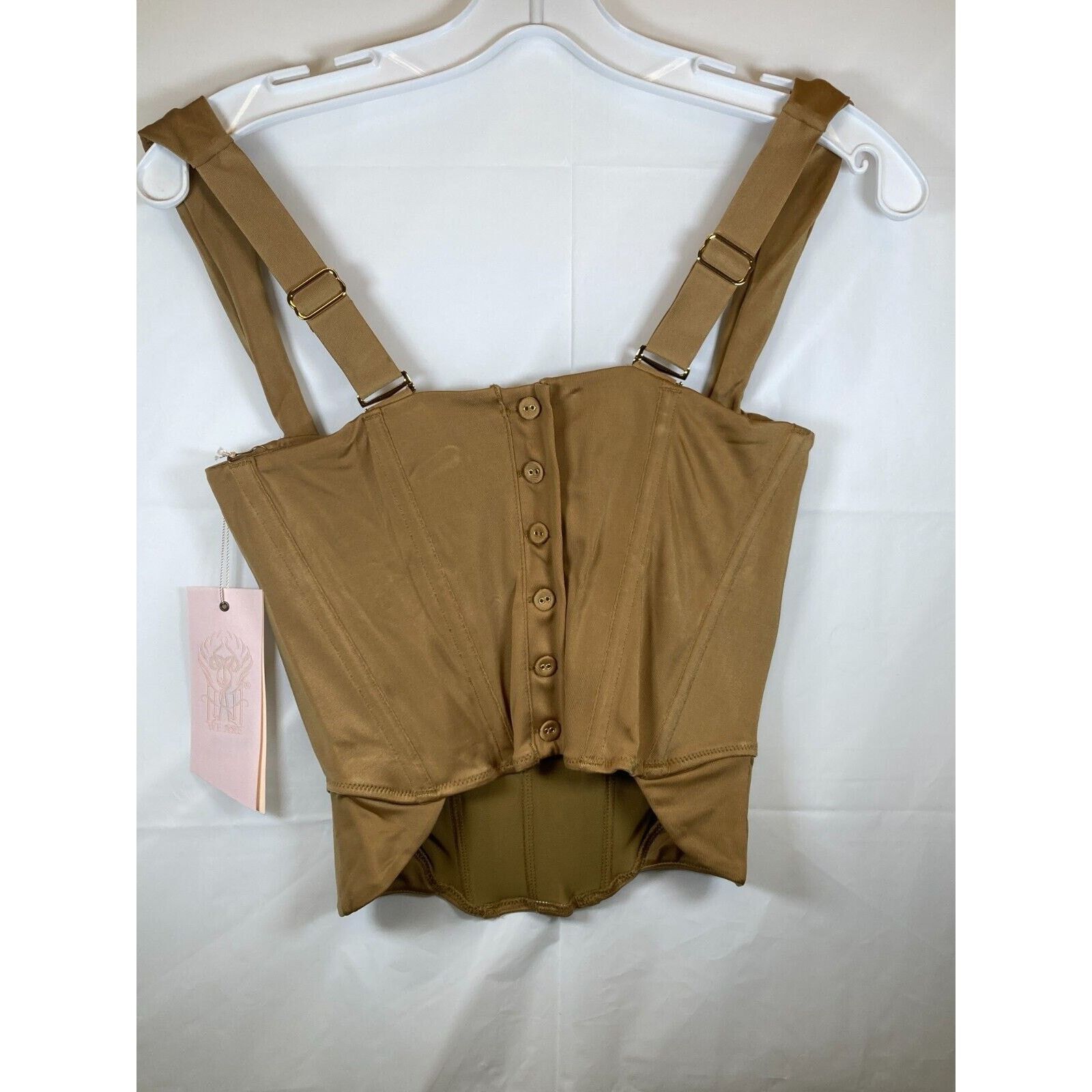 Free People Free People Top Women's Small Knock Out Corset Crop Tan Size S / US 4 / IT 40 - 2 Thumbnail