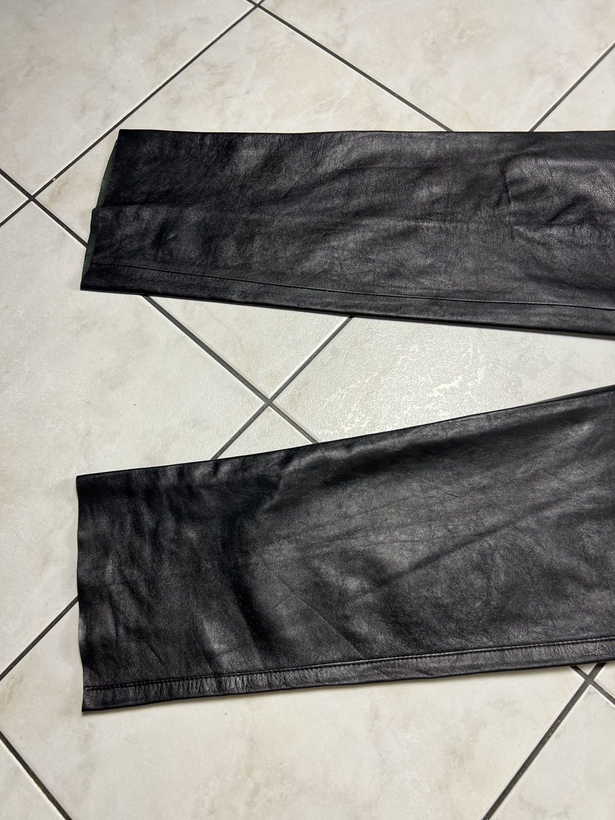Genuine Leather Vintage genuine leather black opium casual pants trousers Size US 36 / EU 52 - 9 Thumbnail