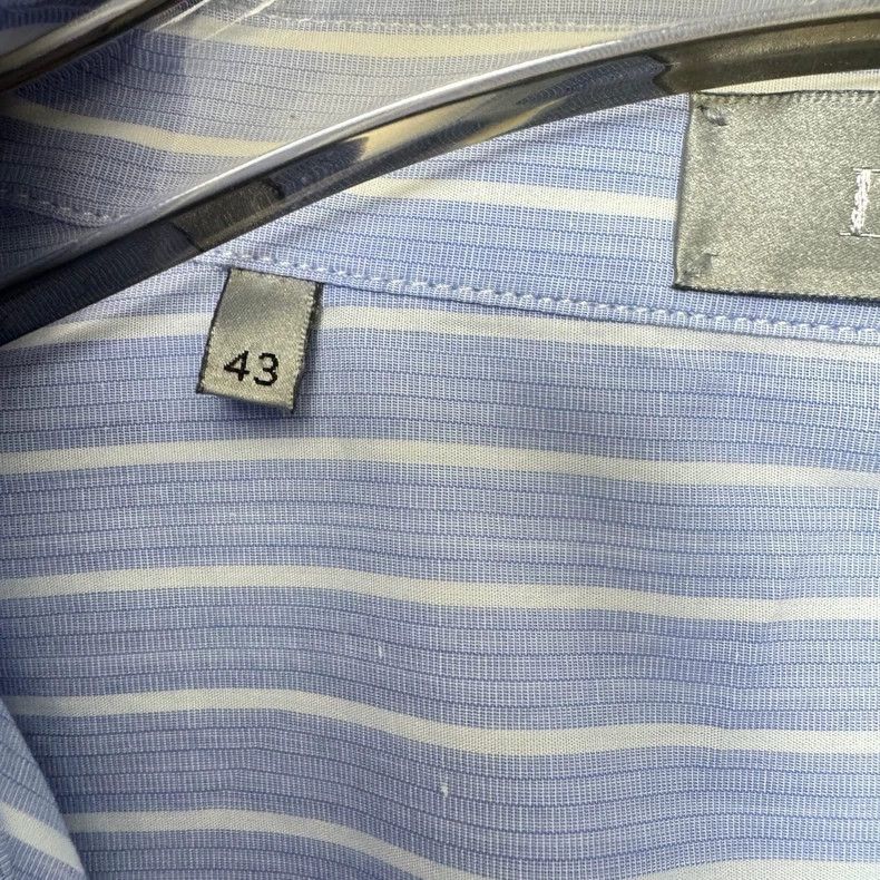 Dior Dior Size 43 Casual striped blue long-sleeved shirt 2501-Ne Size US XS / EU 42 / 0 - 8 Thumbnail