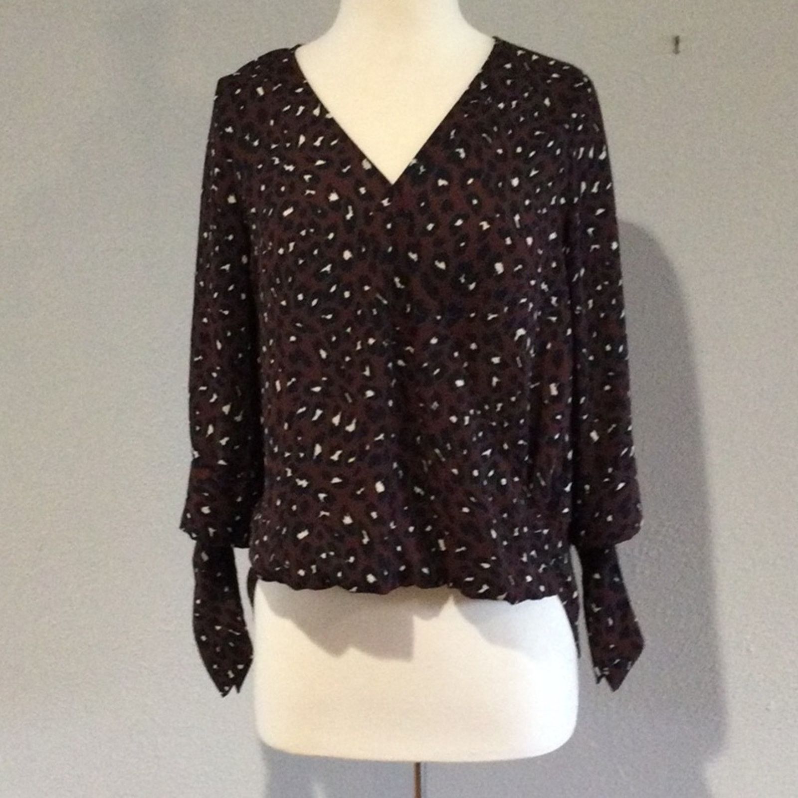 Other West Kei Multicolor Faux Wrap Tie Sleeve Blouse S Size S / US 4 / IT 40 - 1 Thumbnail