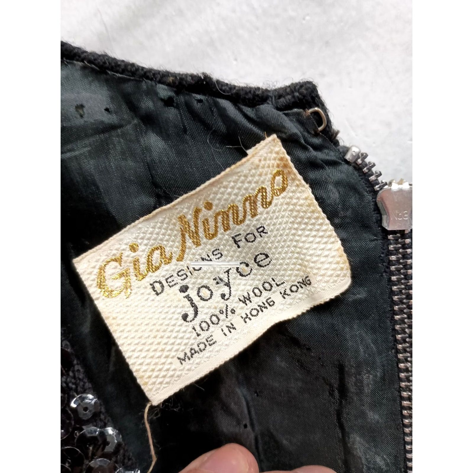 Vintage Gia Ninno Top Large Black Wool Sequin Paillette VTG 60s Glam Holiday Womens Size L / US 10 / IT 46 - 6 Thumbnail