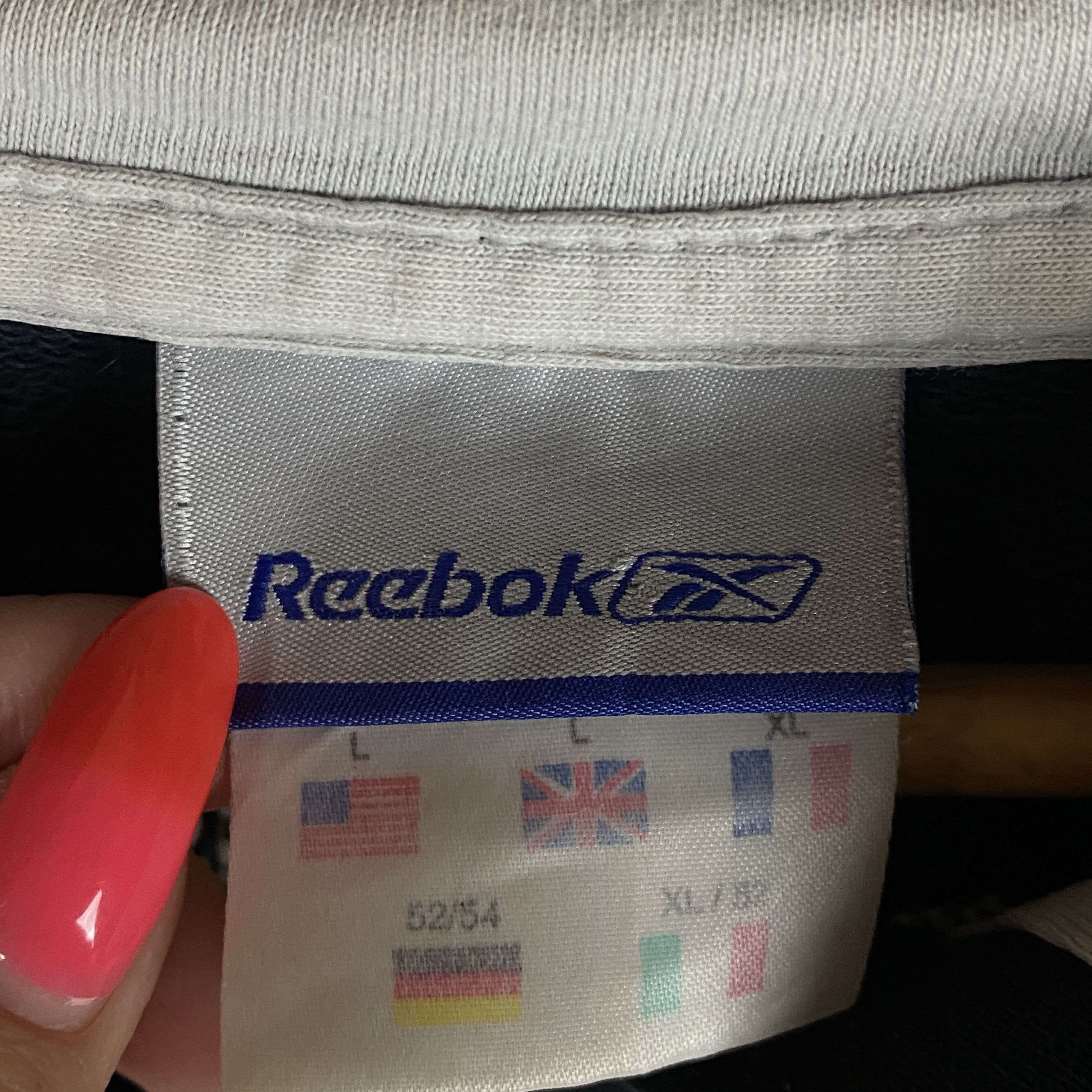 Reebok × Vintage Reebok Big Logo Vintage Hoodie Men's Size L Blue Long Sleeve Size US L / EU 52-54 / 3 - 4 Thumbnail