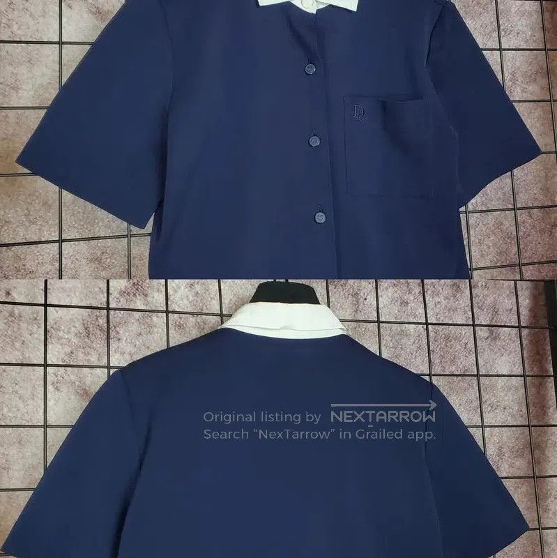 Dior Dior Summer Navy Cotton Blend Embroidered Shirt . Size S / US 4 / IT 40 - 4 Thumbnail